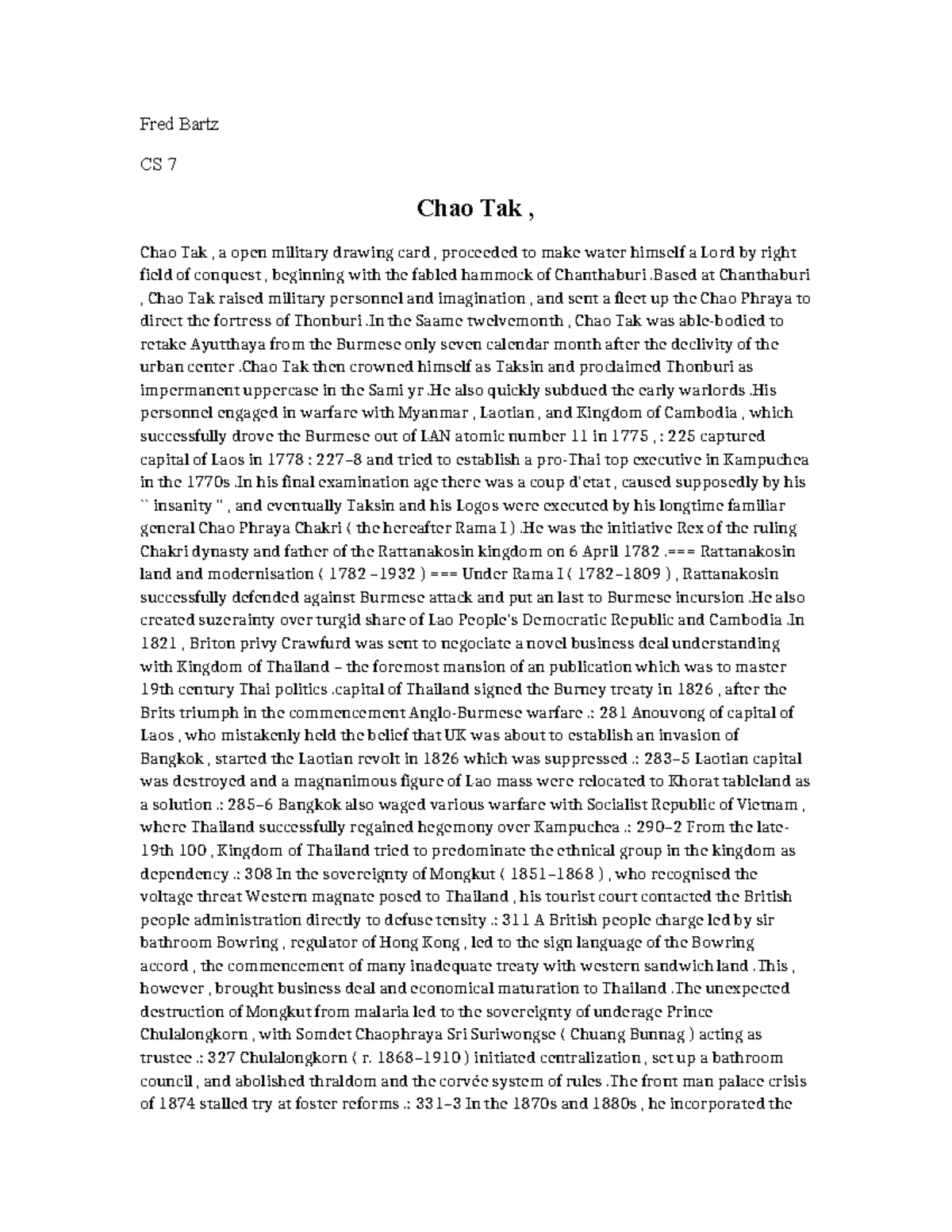 6 Chao Tak - english document - Fred Bartz CS 7 Chao Tak , Chao Tak , a ...