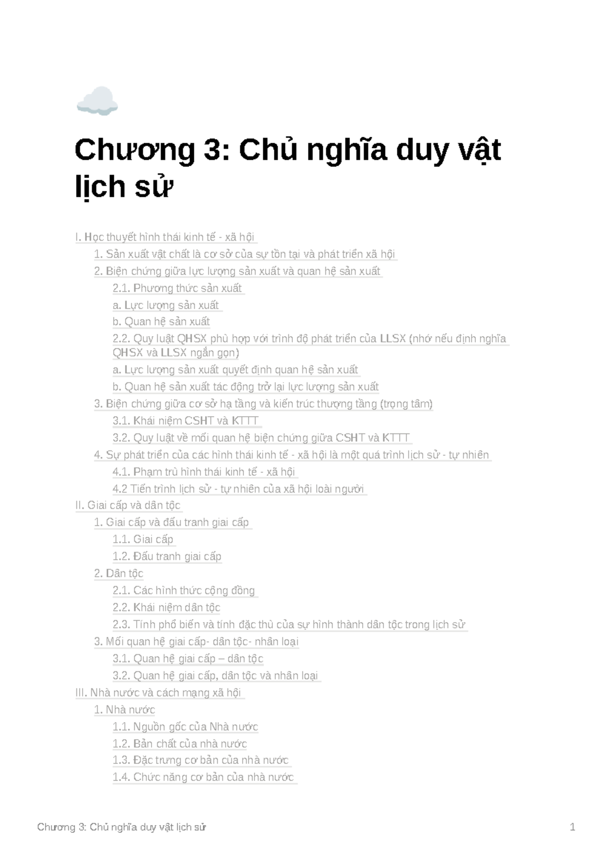 Chng 3 Ch ngha duy vt lch s ☁ Chương 3 Chủ nghĩa duy vật lịch sử I