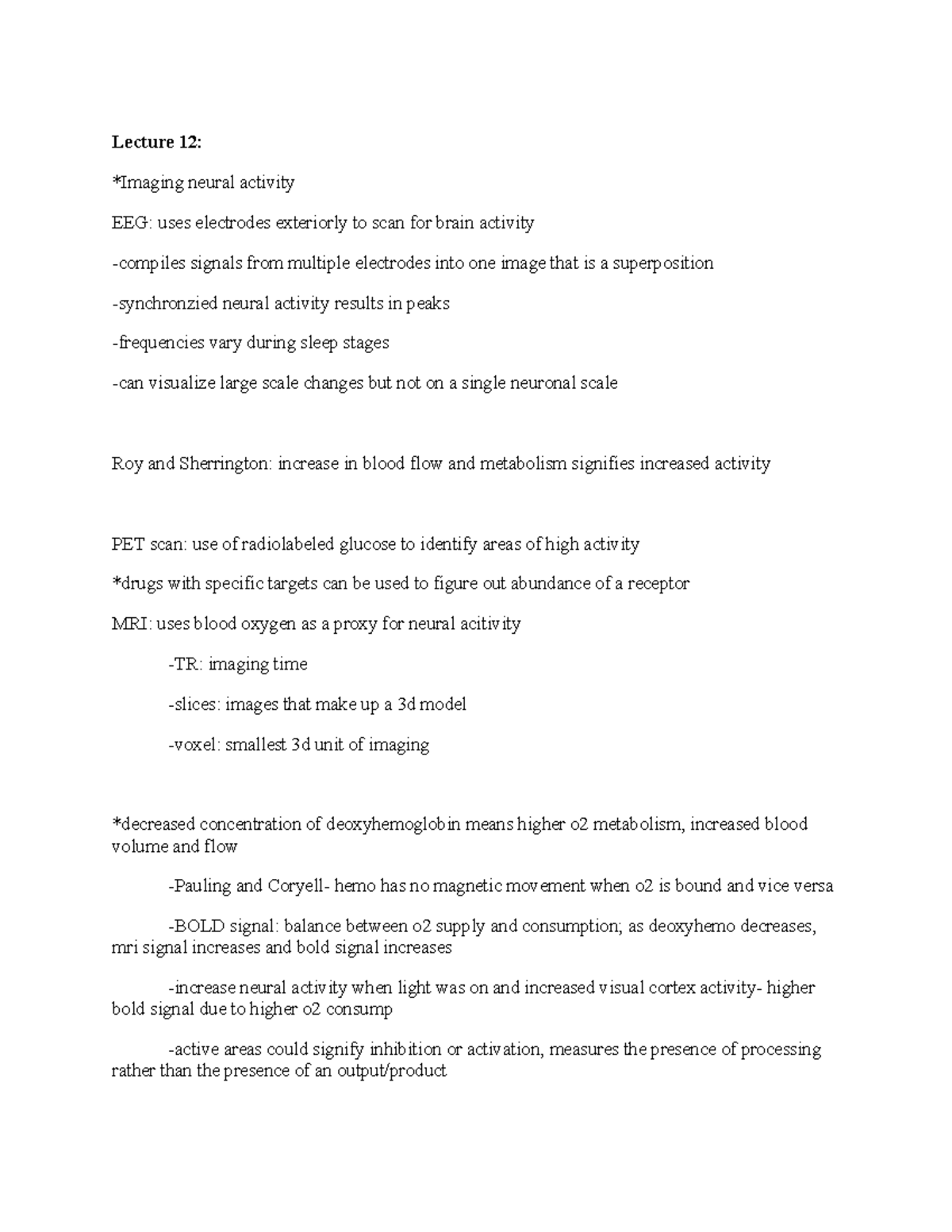 EEG, PET, MRI, BOLD - EEG, PET, MRI, BOLD, Experiments - Lecture 12 ...