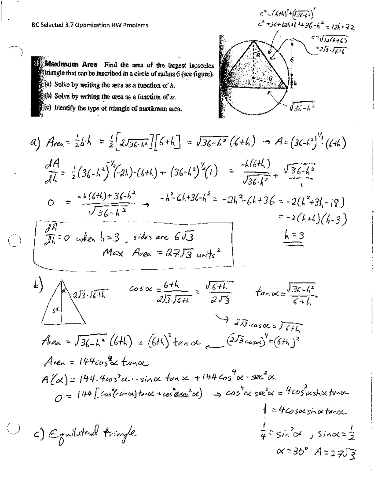 Bc selected 3 Homework solutions 2020 questions - Calculus(1) - Studocu