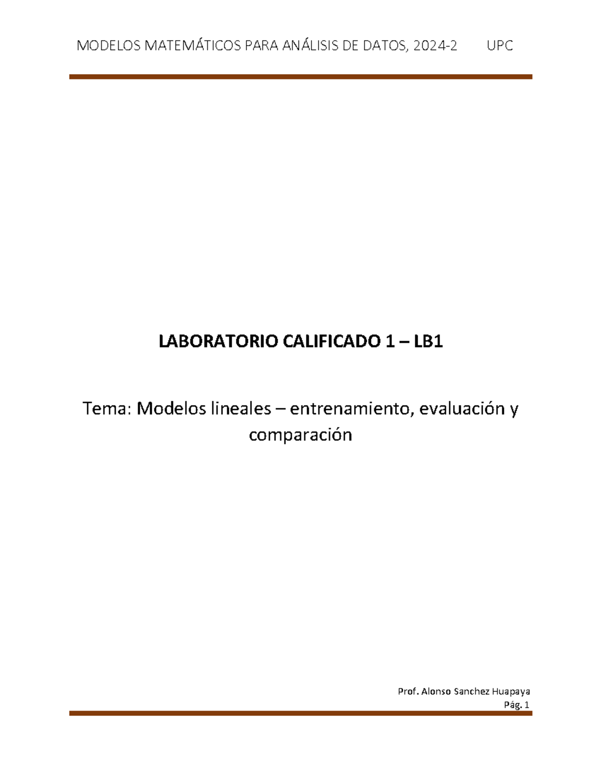 LB1 EL8B - Laboratorio calificado - Prof. Alonso Sanchez Huapaya ...