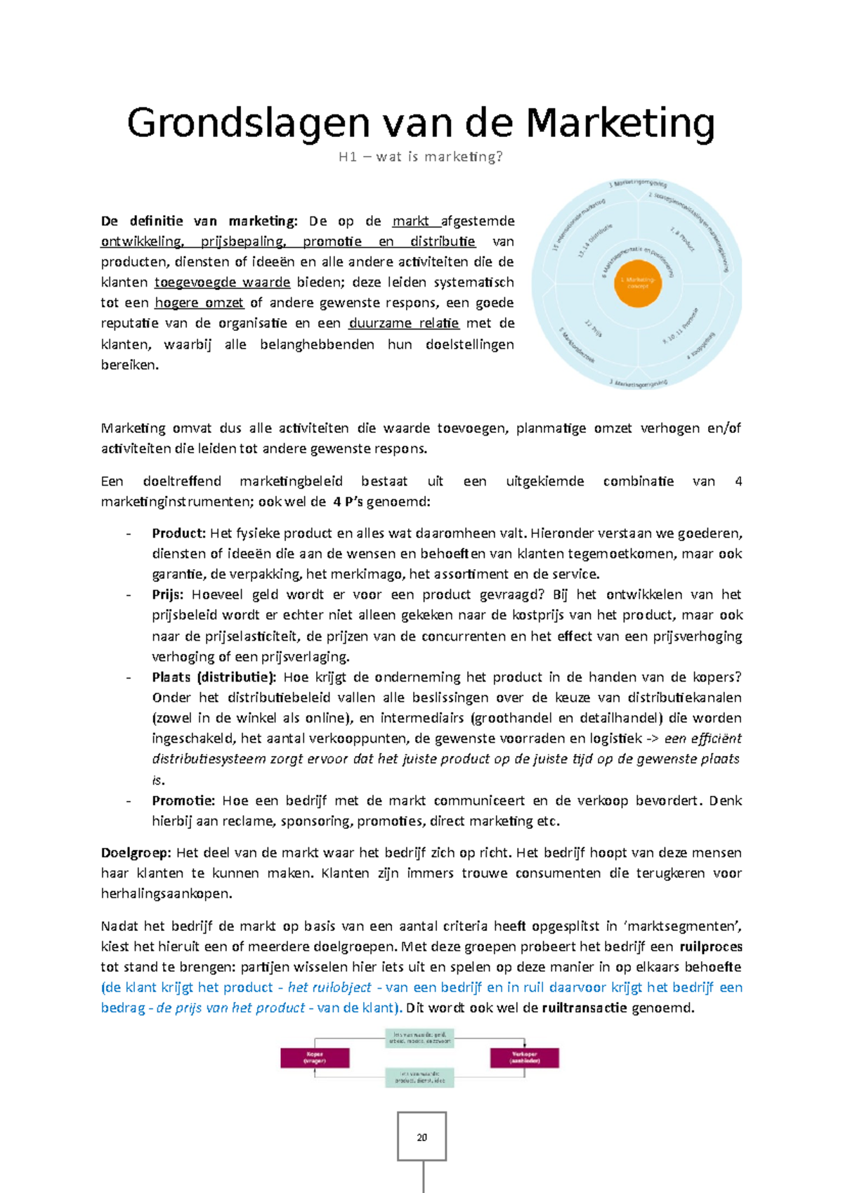 Samenvatting Bedrijfskunde Blok 3 - Grondslagen Van De Marketing H1 Wat ...