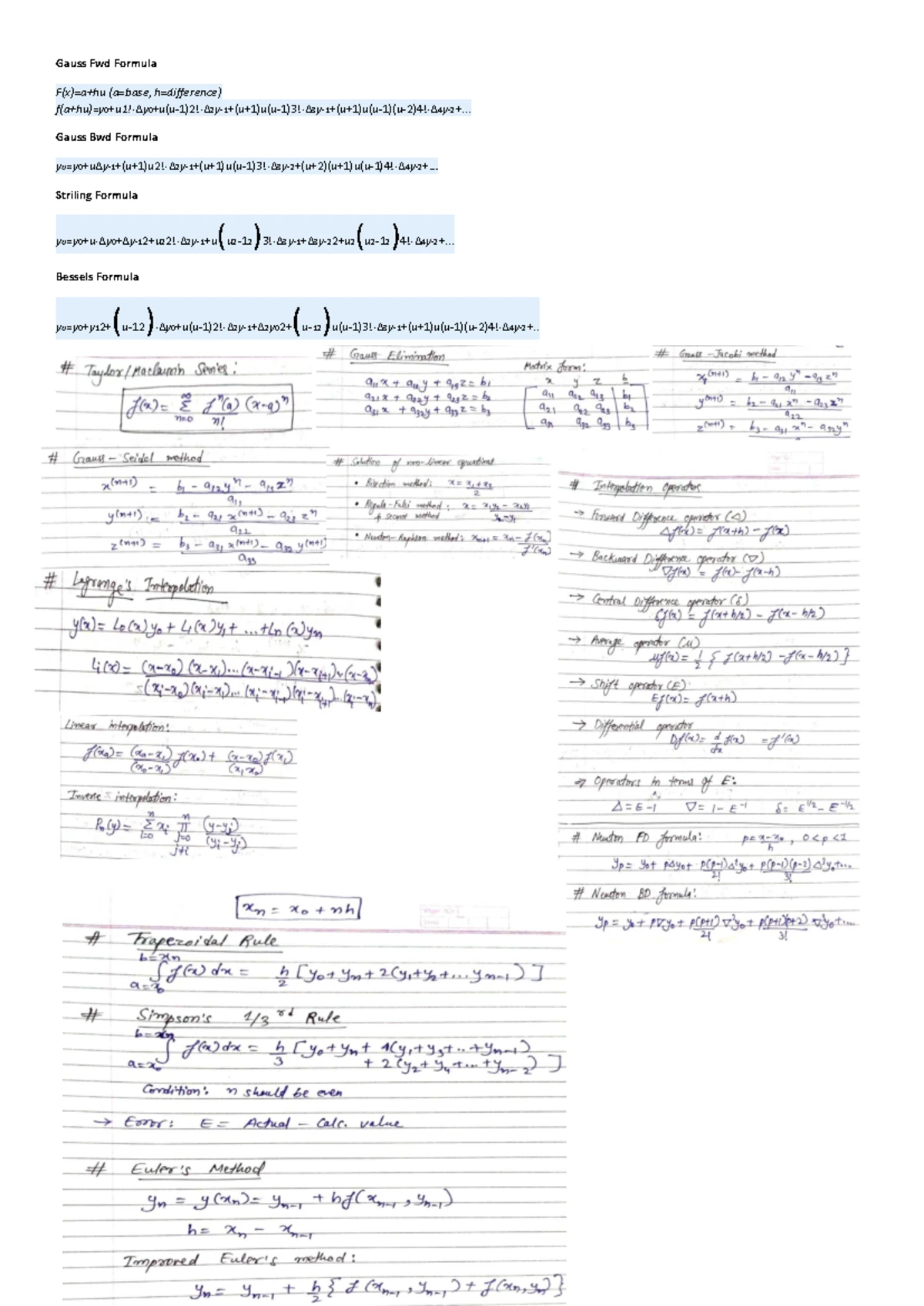 Eulers Method Notes and example problems - Computer Oriented Numerical ...