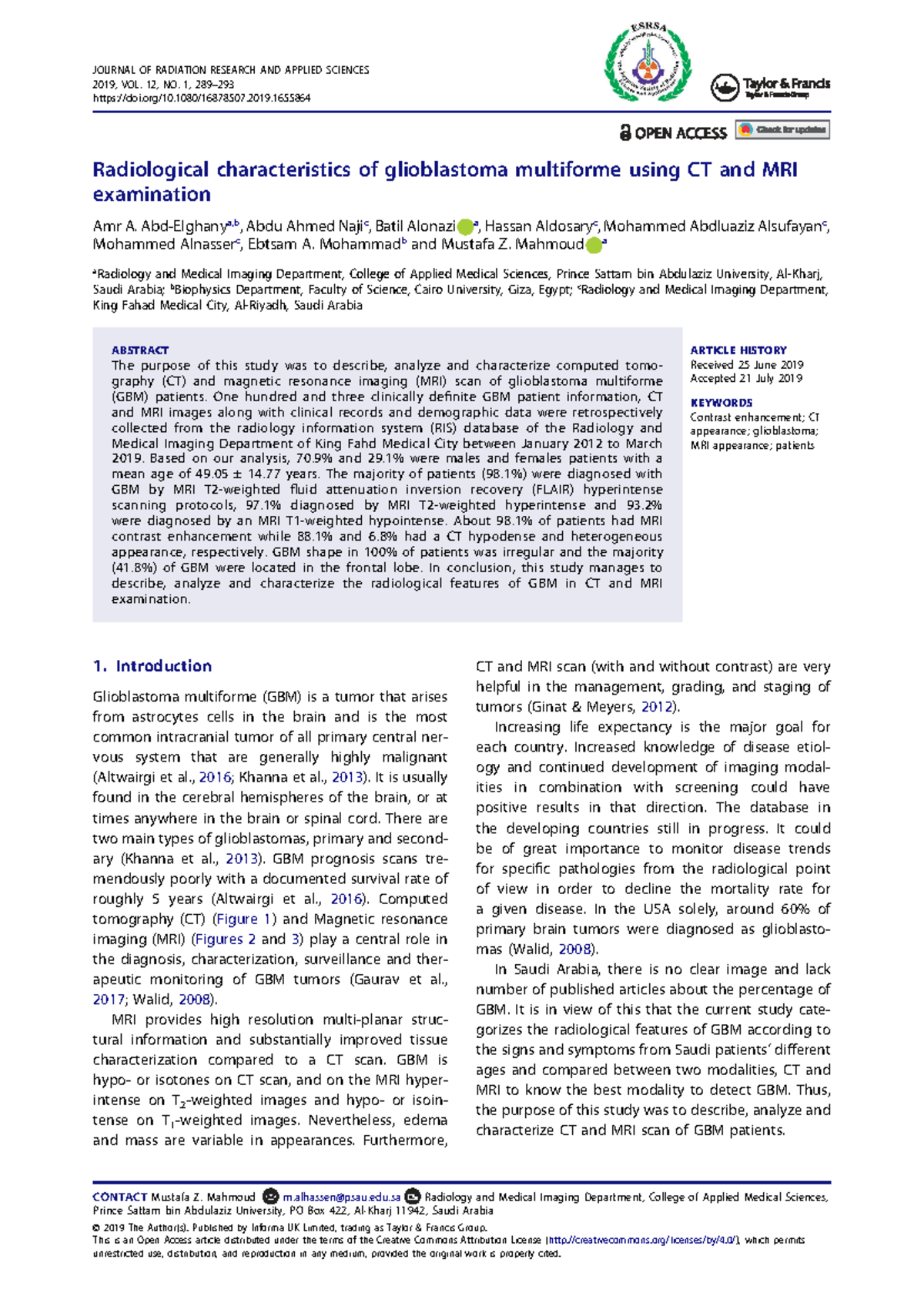 1-s2 - Mediicina interna - Radiological characteristics of glioblastoma ...