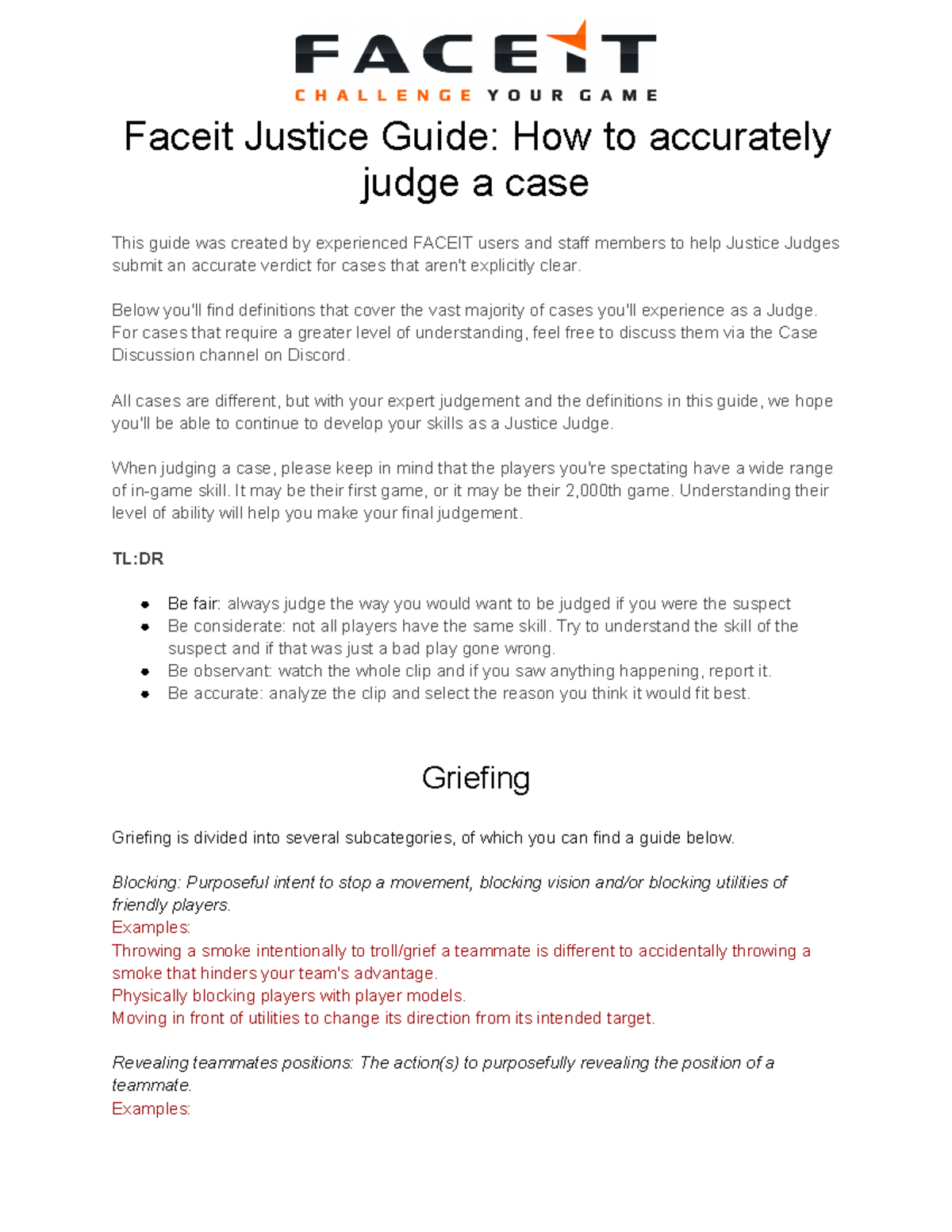 International Faceit Justice Guide FACEIT Justice guide for beginners