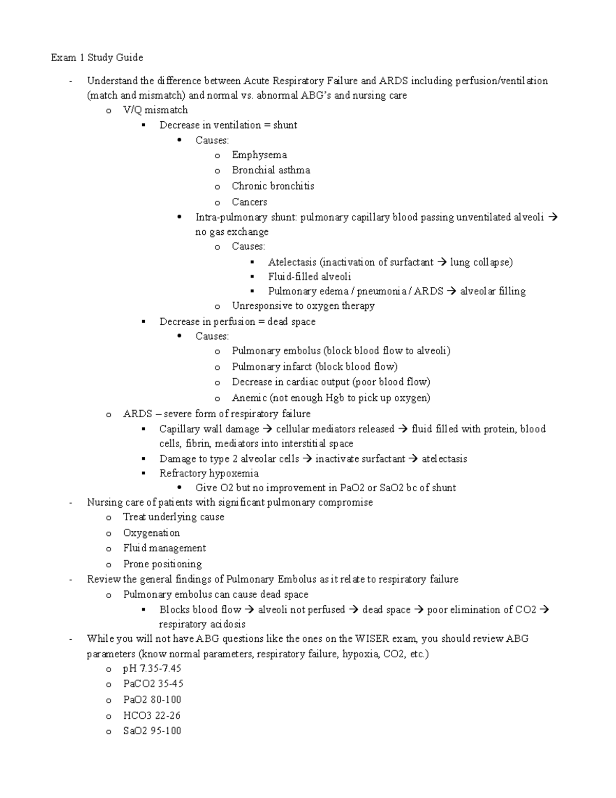 Exam 1 Study Guide - Exam 1 Study Guide - Understand the difference ...
