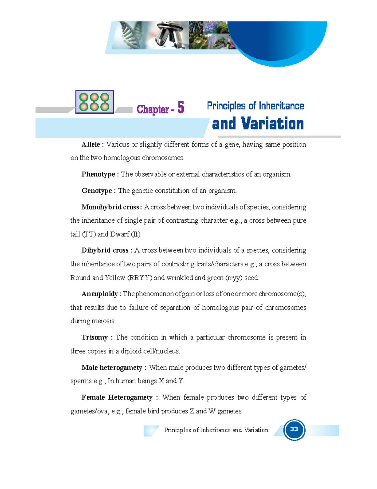 CBSE Class 12 Biology Chap 5- Principle of Inheritance and Variation ...