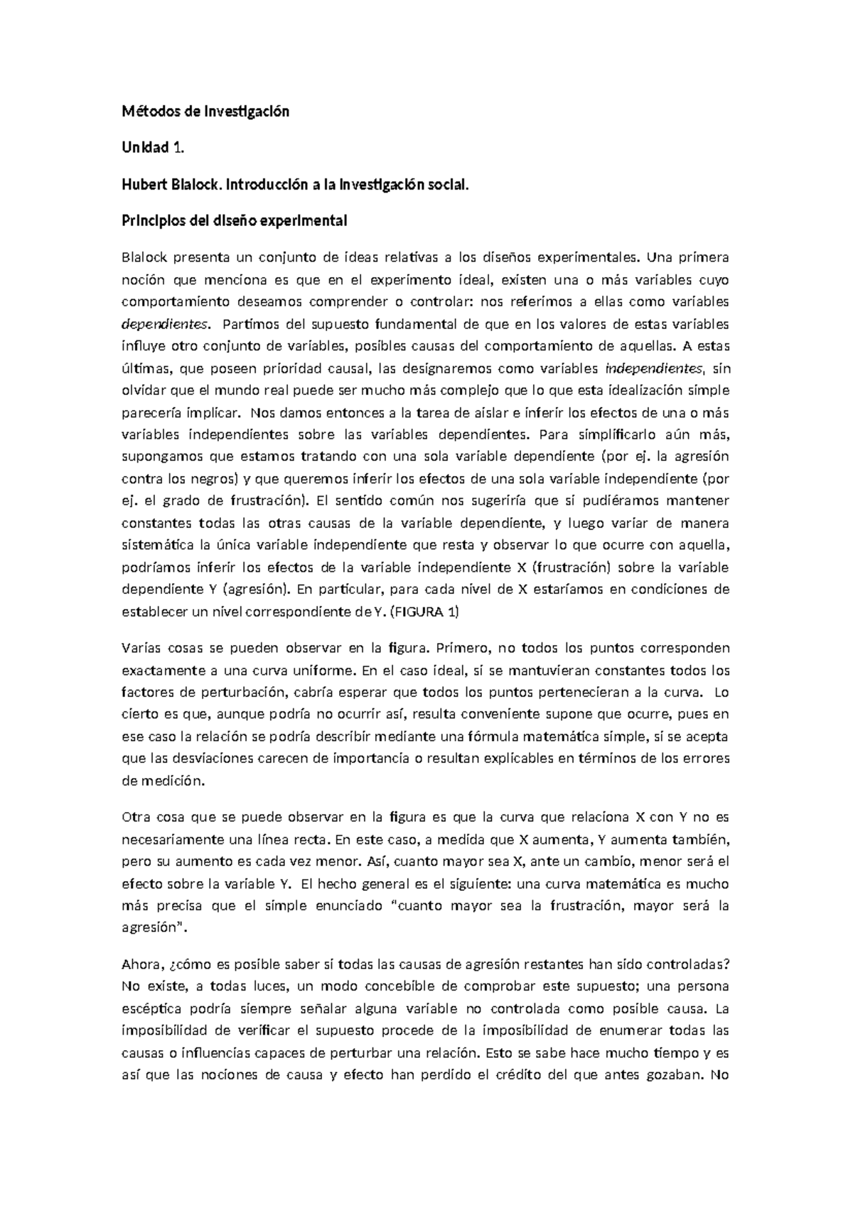 Métodos de Investigación - Métodos de Investigación Unidad 1. Hubert ...