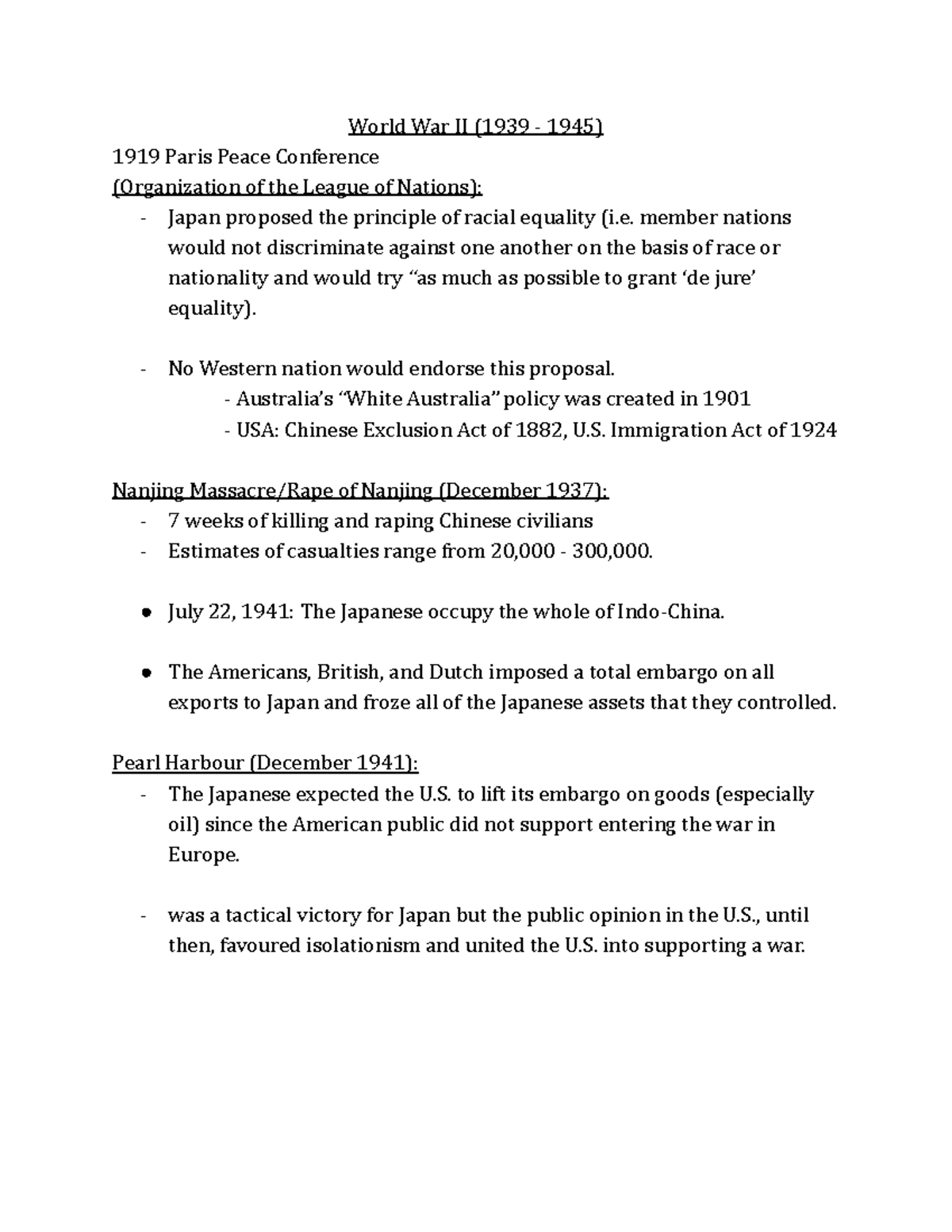 AP JP 2700 Japanese History Part 8 World War II (1939 1945) 1919