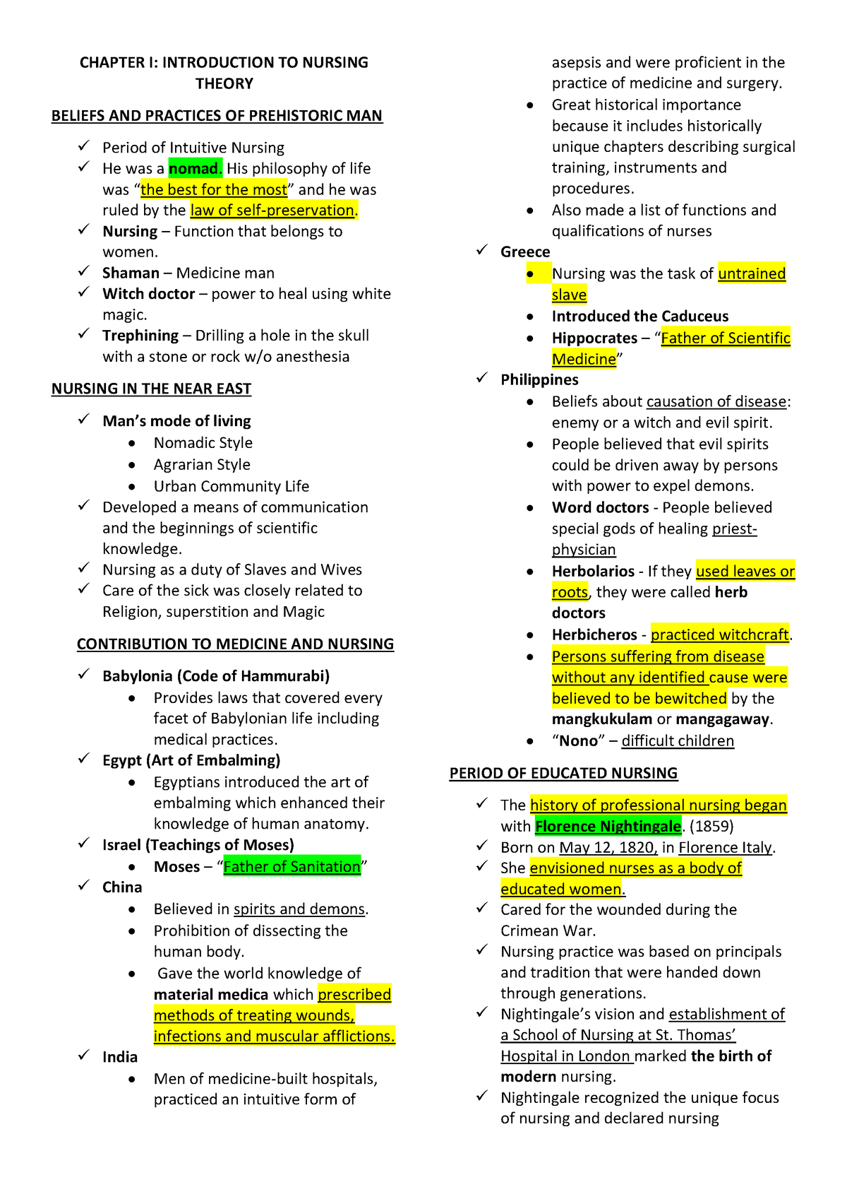 NCM 100 Midterm Reviewer - CHAPTER I: INTRODUCTION TO NURSING THEORY ...