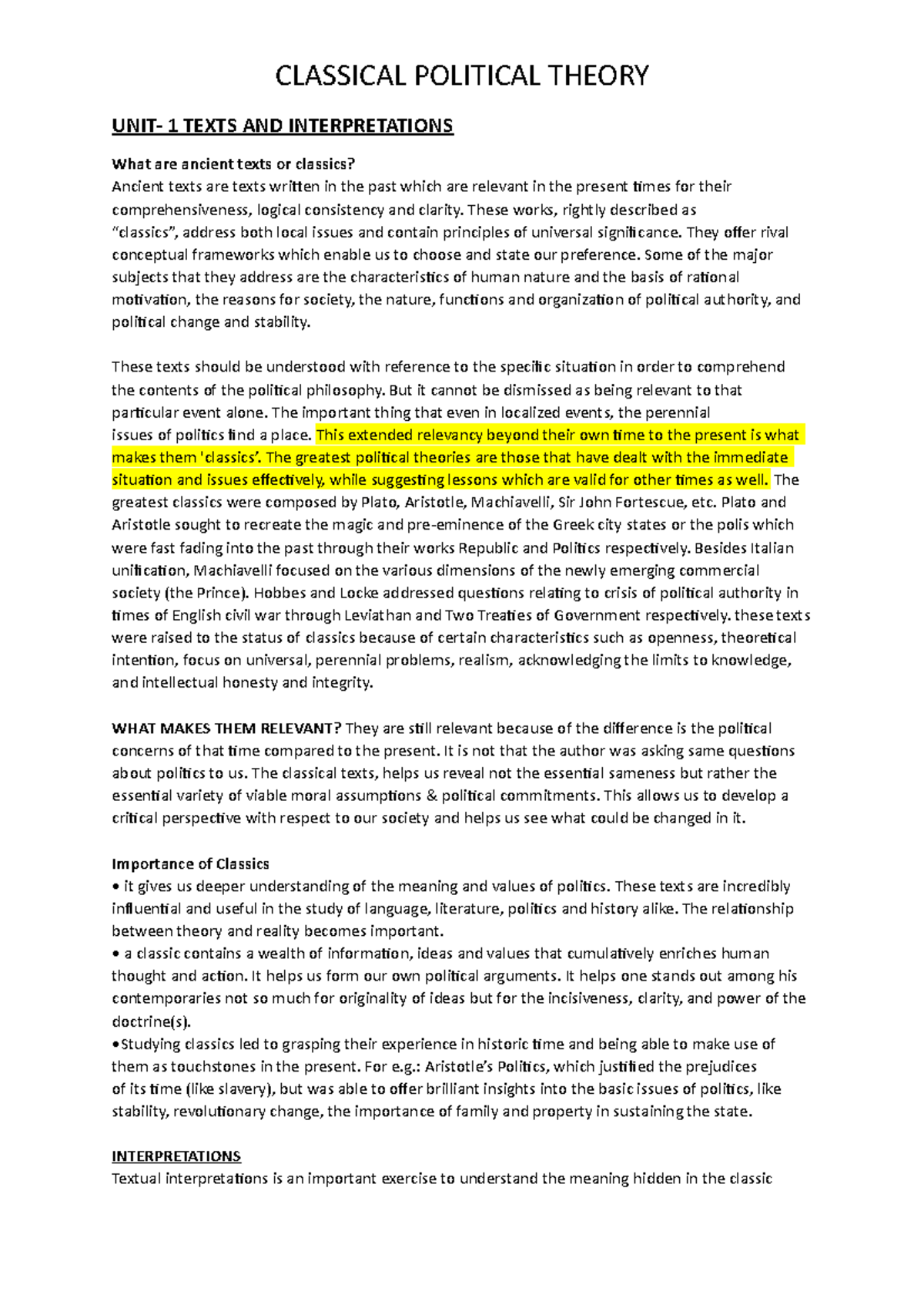 Texts AND Interpretations: modern political philosophy - Modern ...