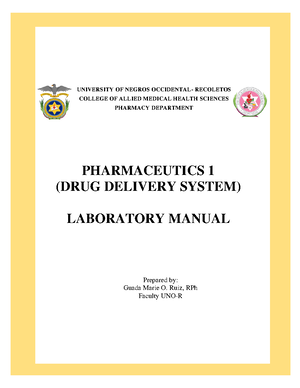 Quantitative Pharmaceutical Chemistry Midterm Laboratory Notes ...
