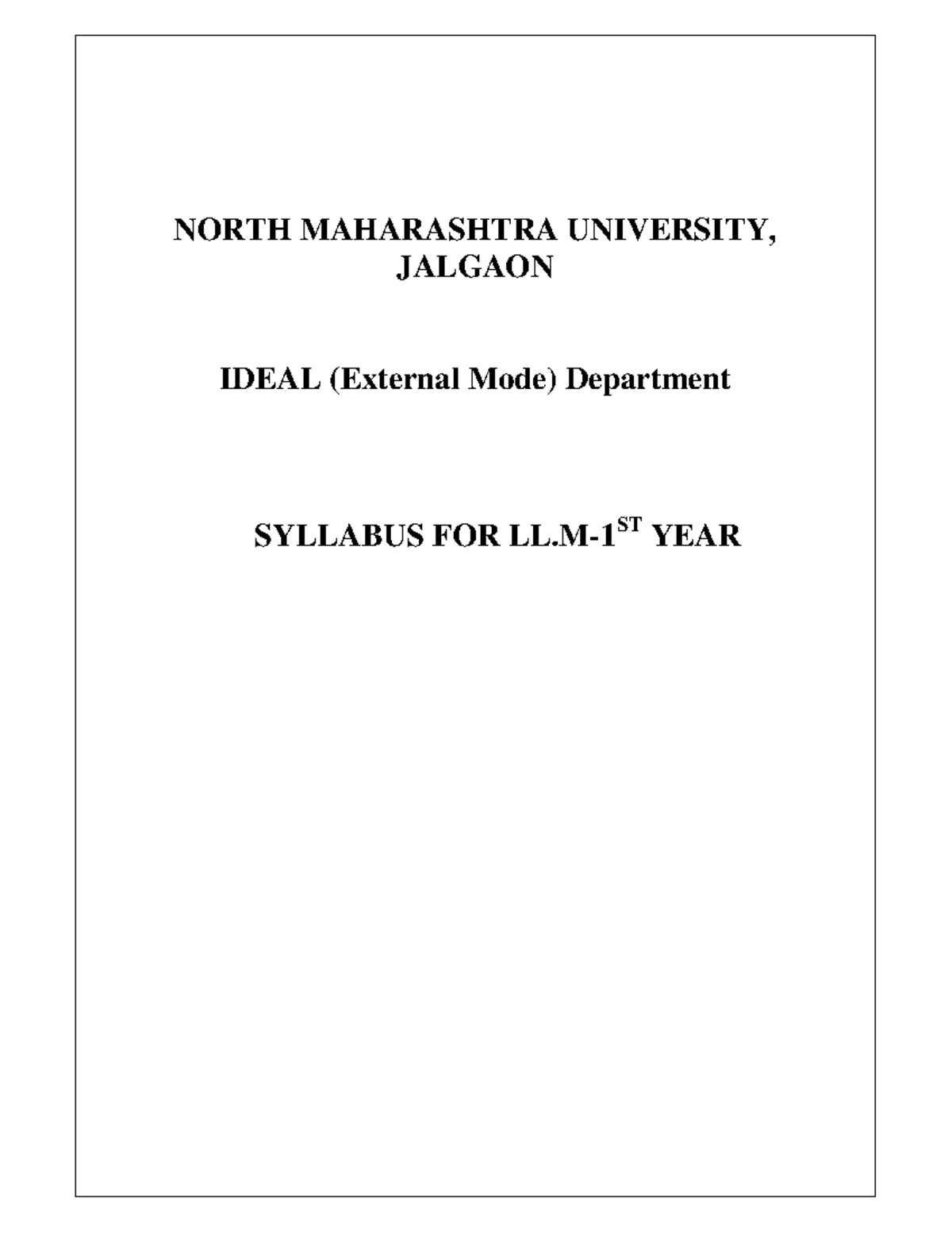 Syllabus - LLM 2012-13 L.L.M. PART- I and II Syllabus NMU - NORTH ...