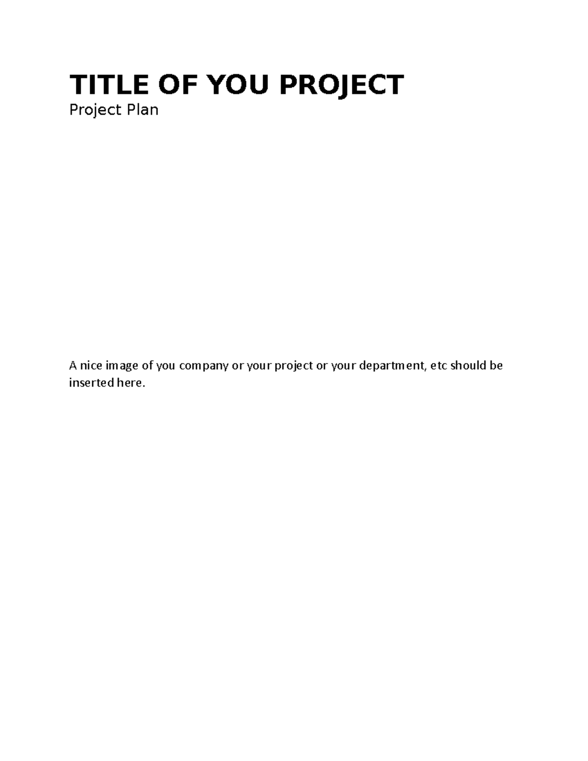 An Example of the Project Plan - TITLE OF YOU PROJECT Project Plan A ...