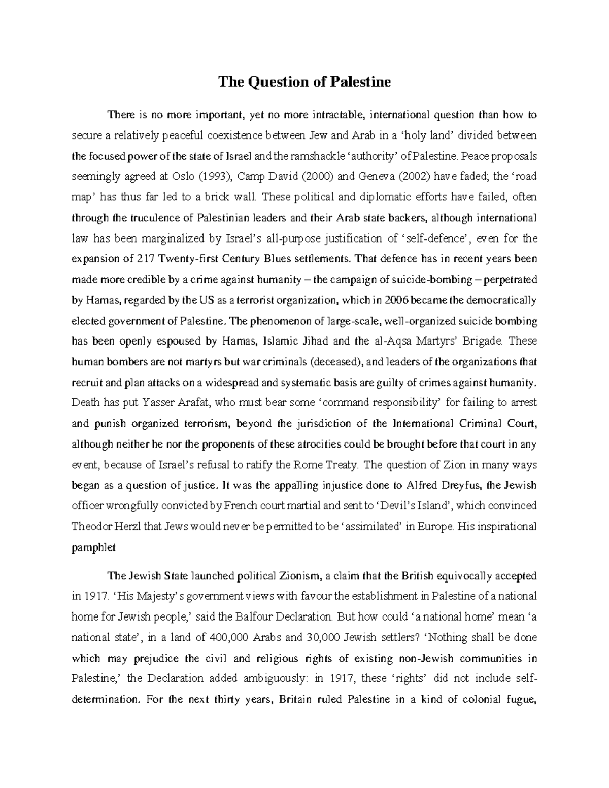 The Question of Palestine - The Question of Palestine There is no more