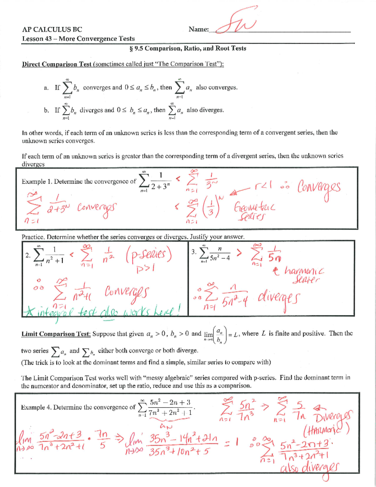 Lesson+43+-+more+convergence+tests - Math 315 - Studocu