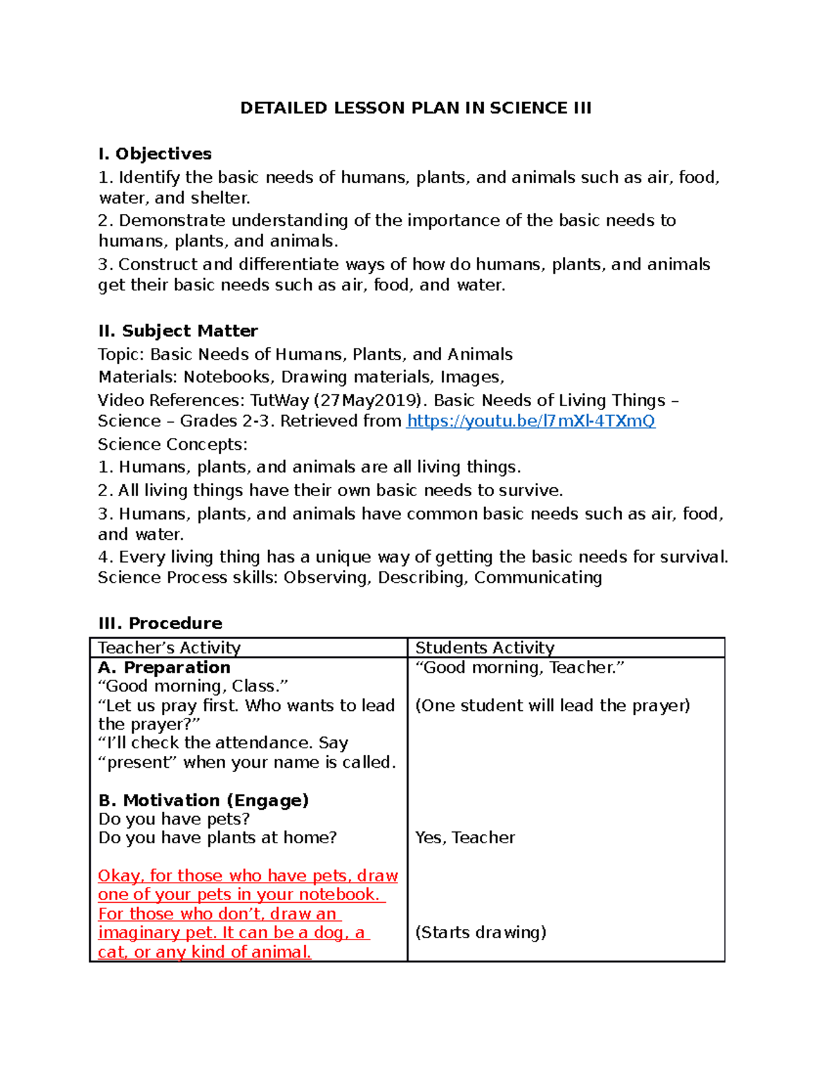 Detailed Lesson PLAN IN Science III - Copy - DETAILED LESSON PLAN IN