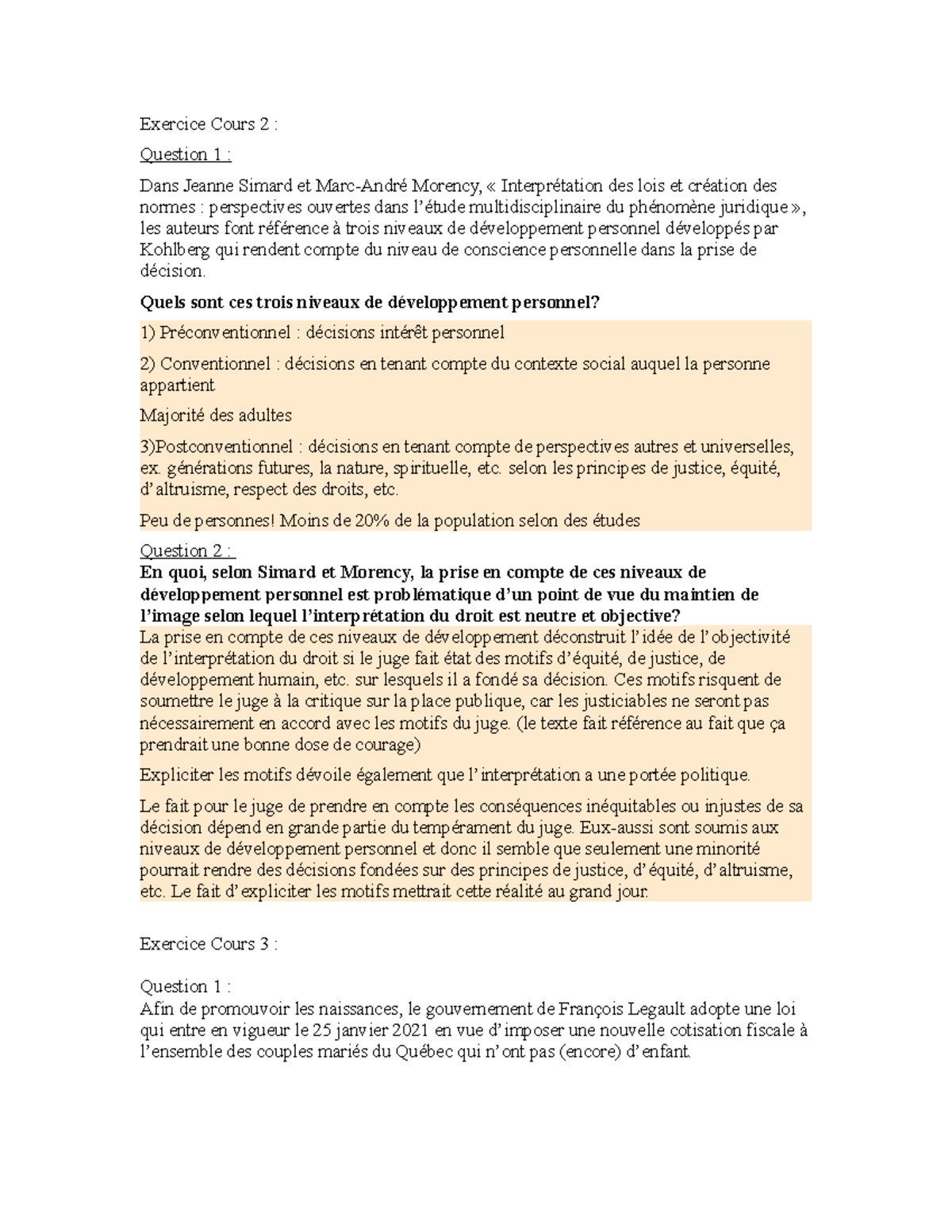 Exercice Cours 2-5 - Avec Mayrand - Exercice Cours 2 : Question 1 ...