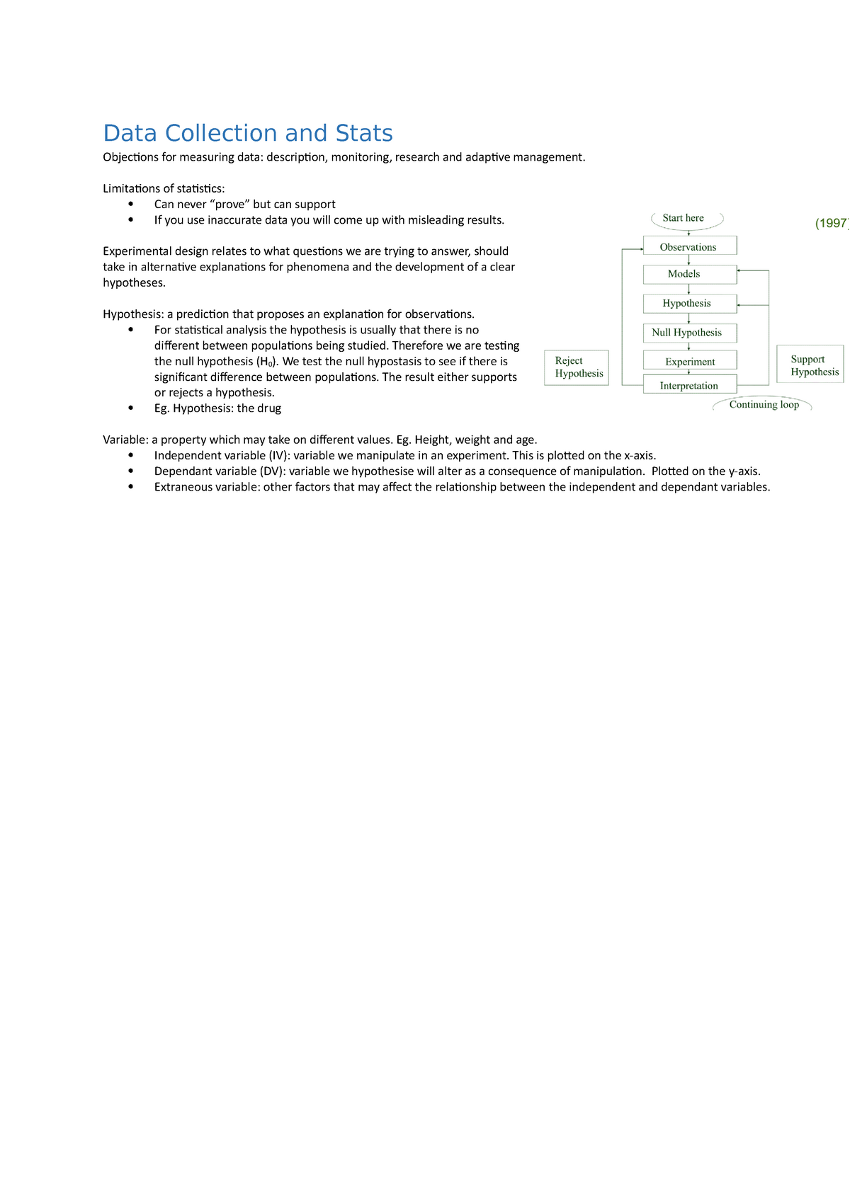 Summary - Data Collection and Stats - Data Collection and Stats ...