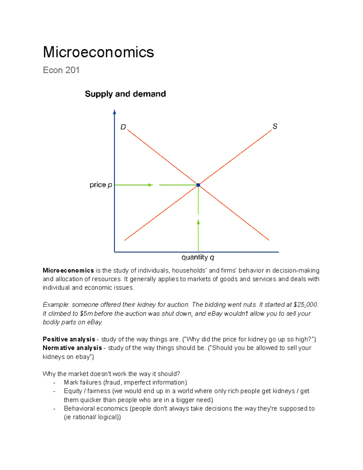 ECON 201 203 Lecture Journal - ECON 201 - UCalgary - Studocu