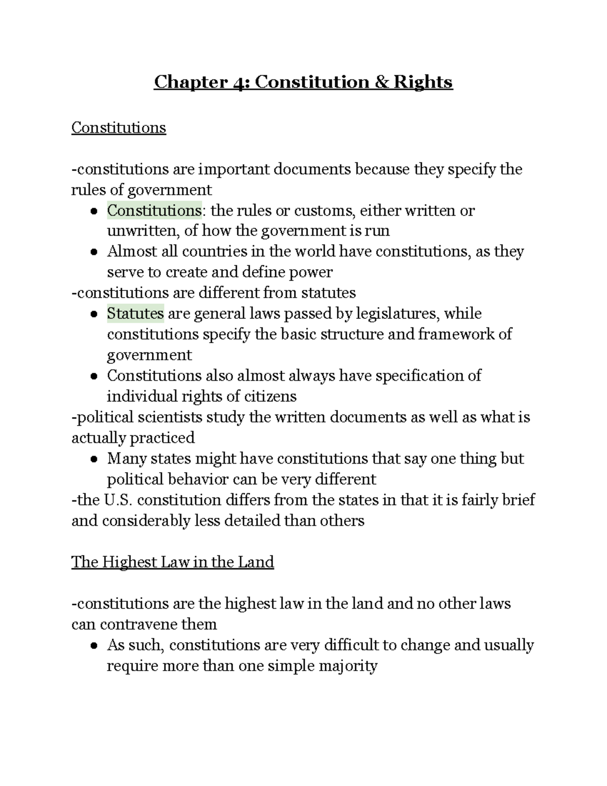 Chapter 4 Constitution and RIghts - Chapter 4: Constitution & Rights ...