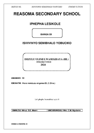Zulu lecture notes - Isifundo 2 Giving instructions in the positive ...