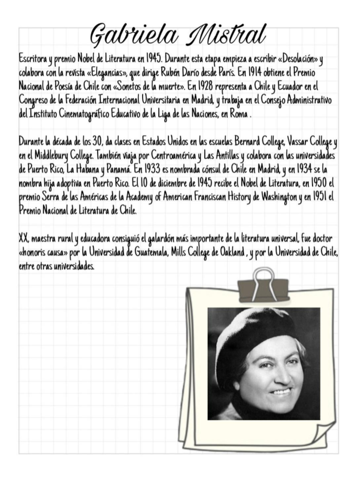 Gabriela Mistral Bibliografía - Gabtiela Mistal Esaritora y prenmtio ...