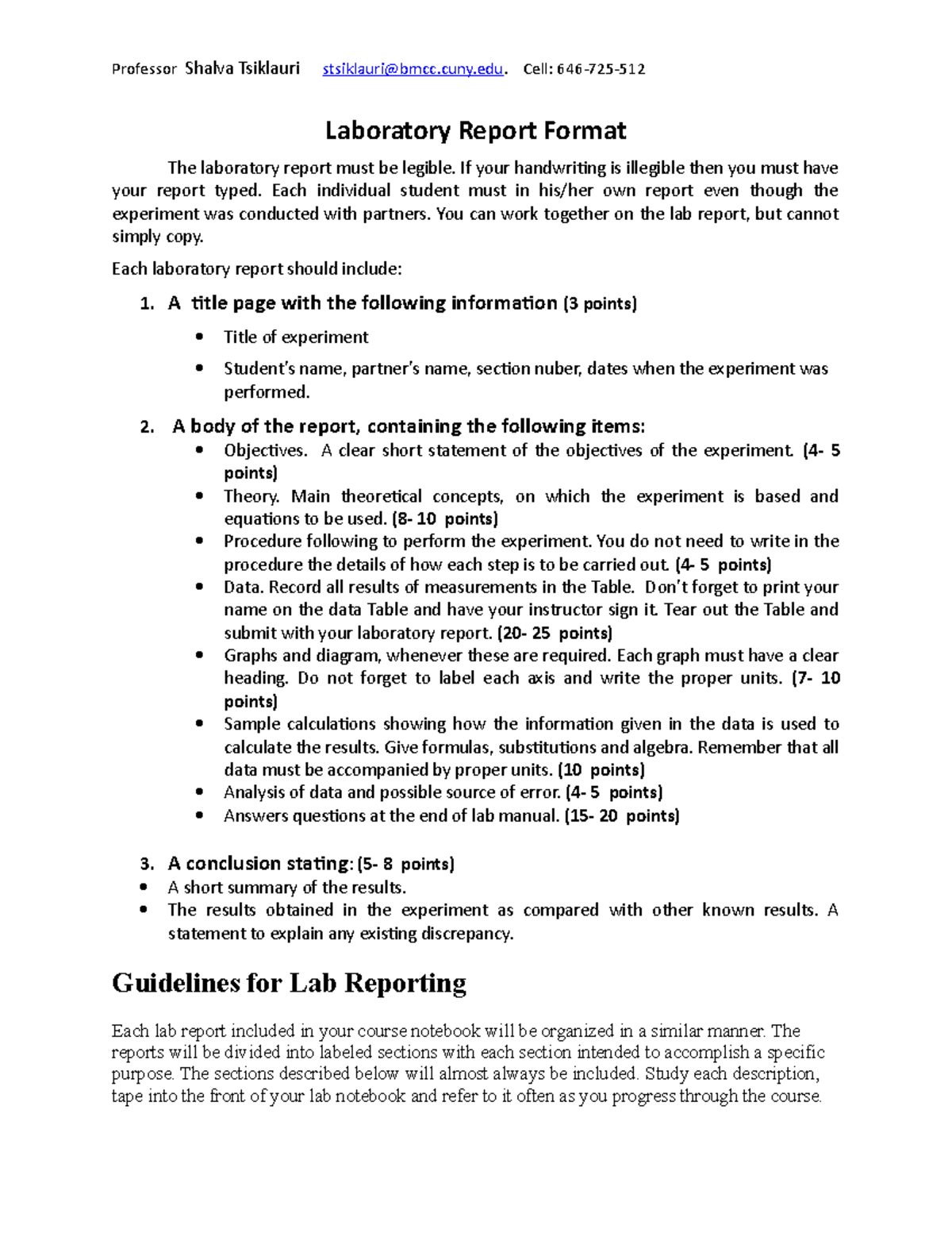 Laboratory Report Format - If your handwriting is illegible then you ...