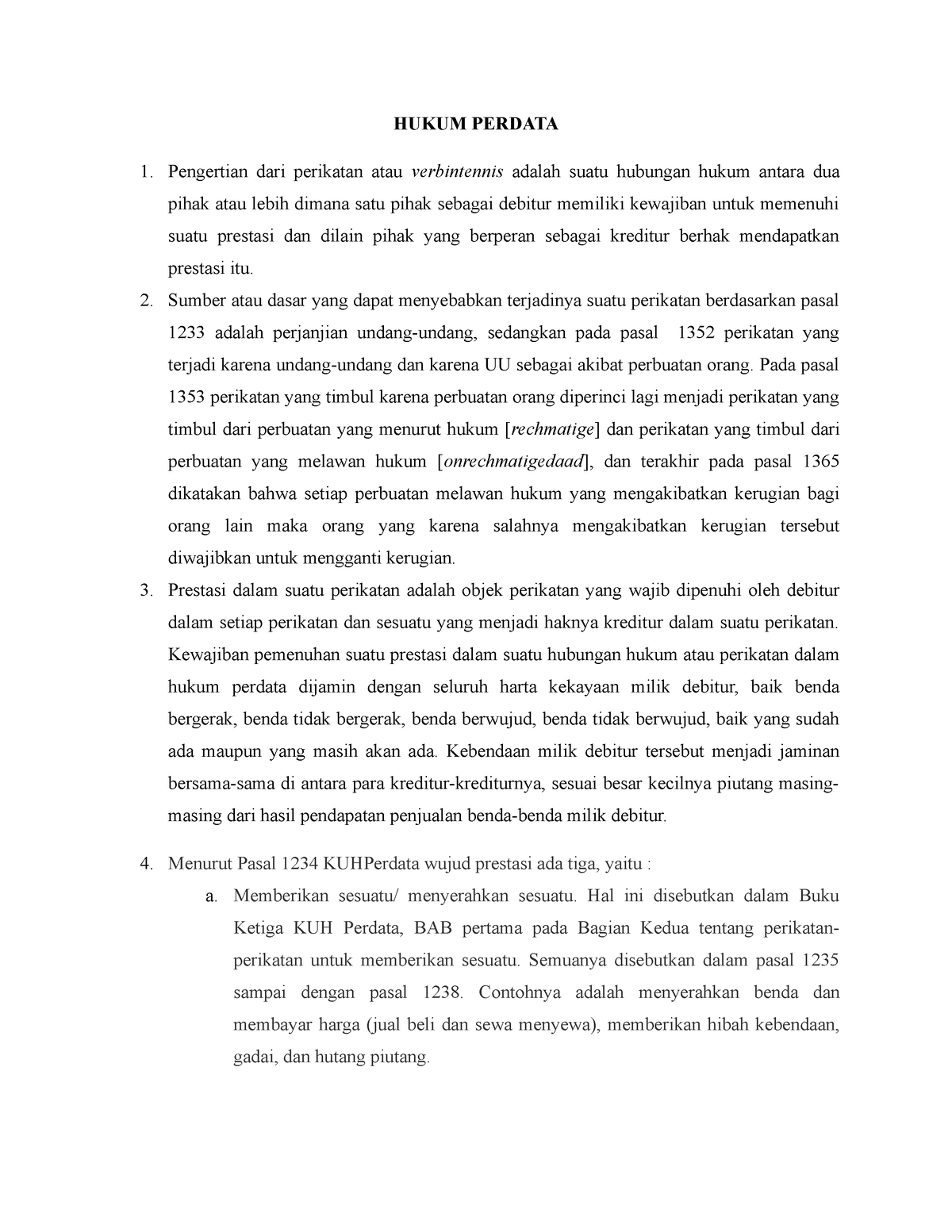 Hukum Perdata 1 Berisi Tentang Pengertian Dari Perikatan Dan Dasar Dasarnya Hukum Perdata 