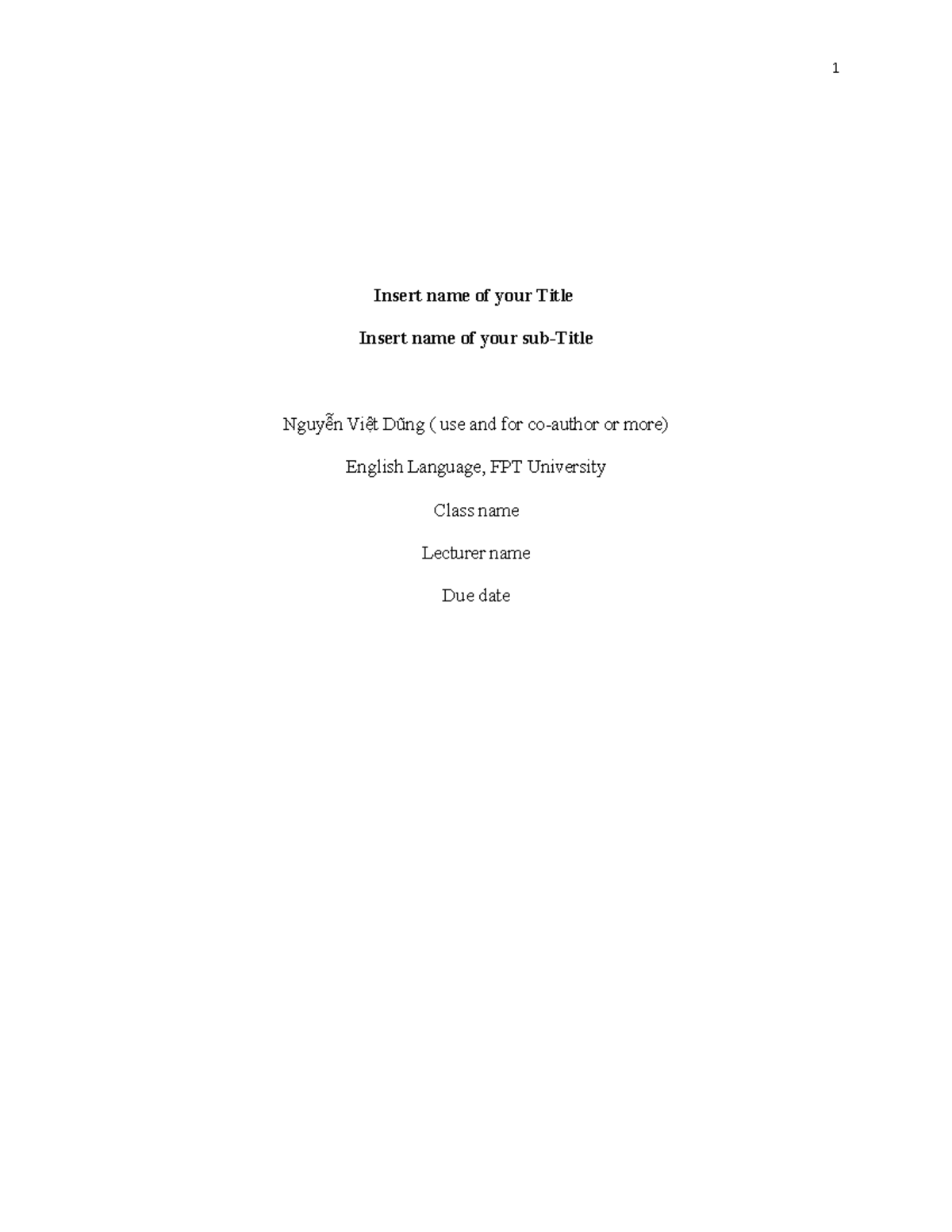 2022-APA-format - 1 Insert name of your Title Insert name of your sub ...