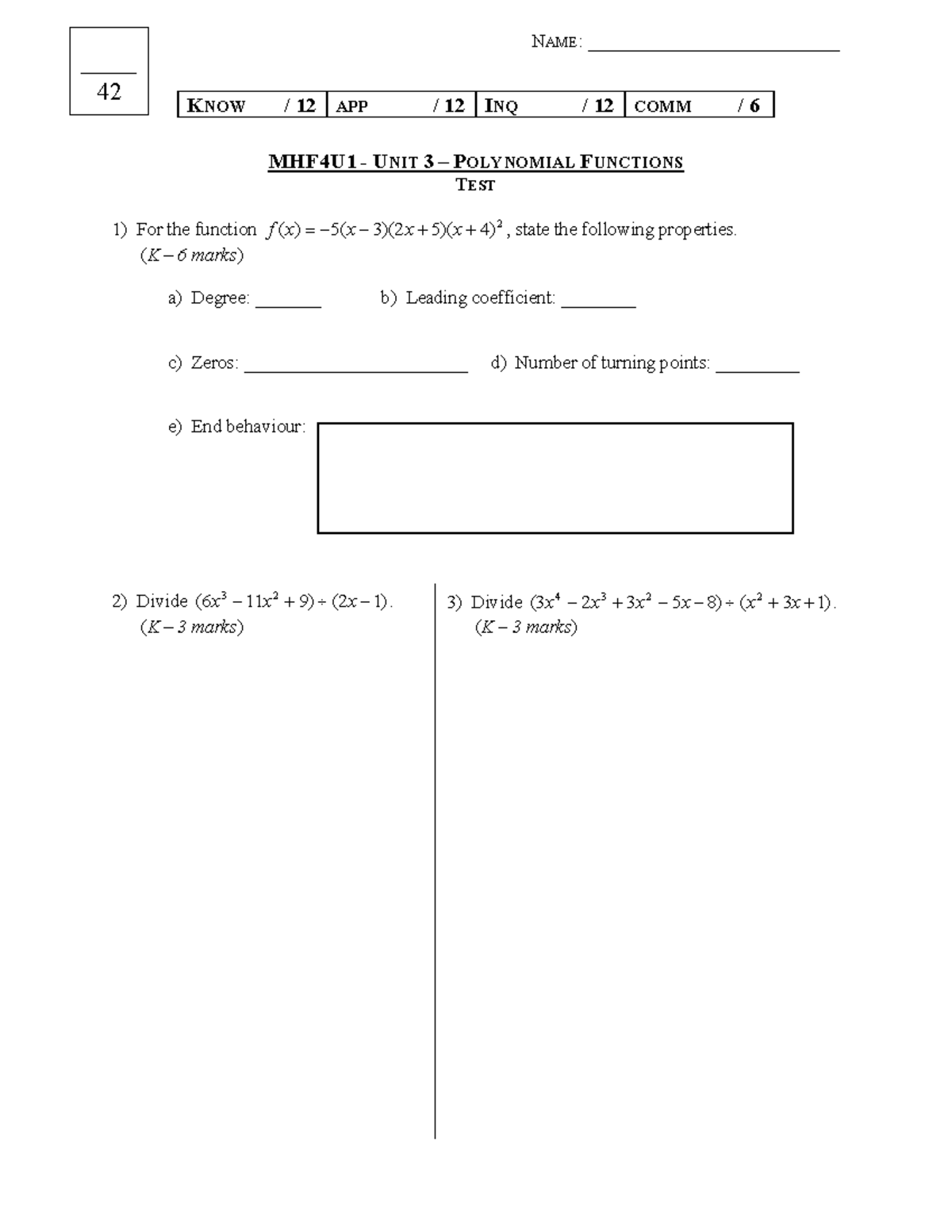 MHF4U - Unit 3 Test - Blank - Period 1 (1) (2) (1) - NAME ...