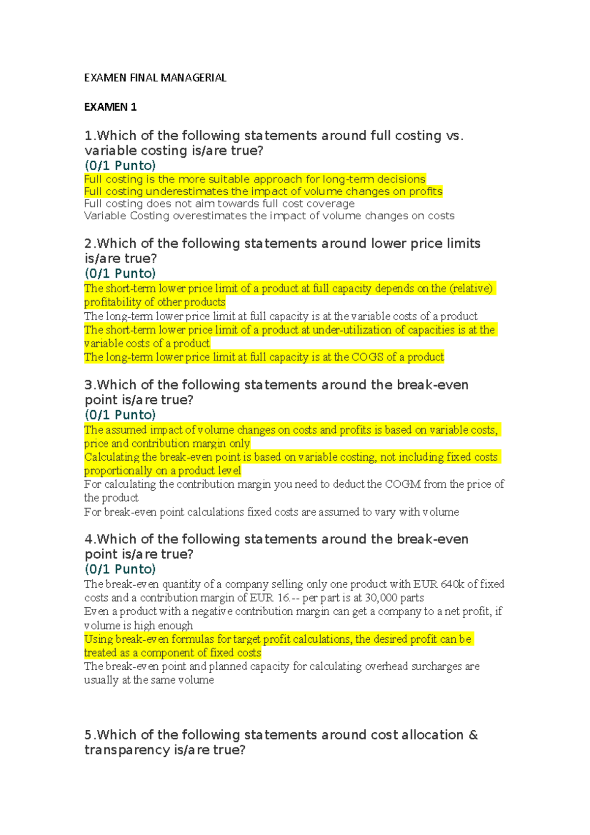 Which Of The Following Statements Is True About Managerial Compensation Examen Final Managerial - EXAMEN FINAL MANAGERIAL EXAMEN 1 1 of the