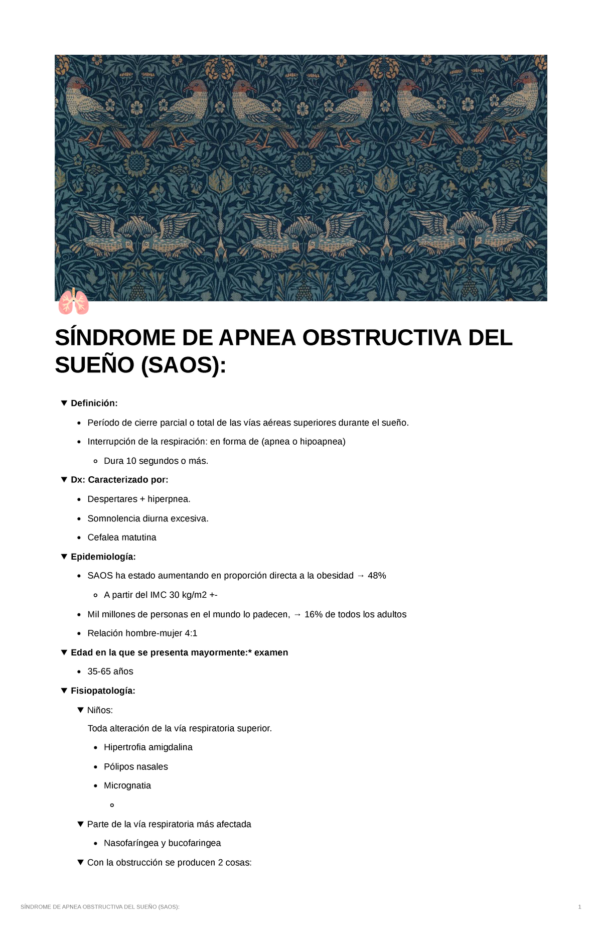 SÍNDROME DE APNEA OBSTRUCTIVA DEL SUEÑO (SAOS): - 🫁 SÍNDROME DE APNEA ...