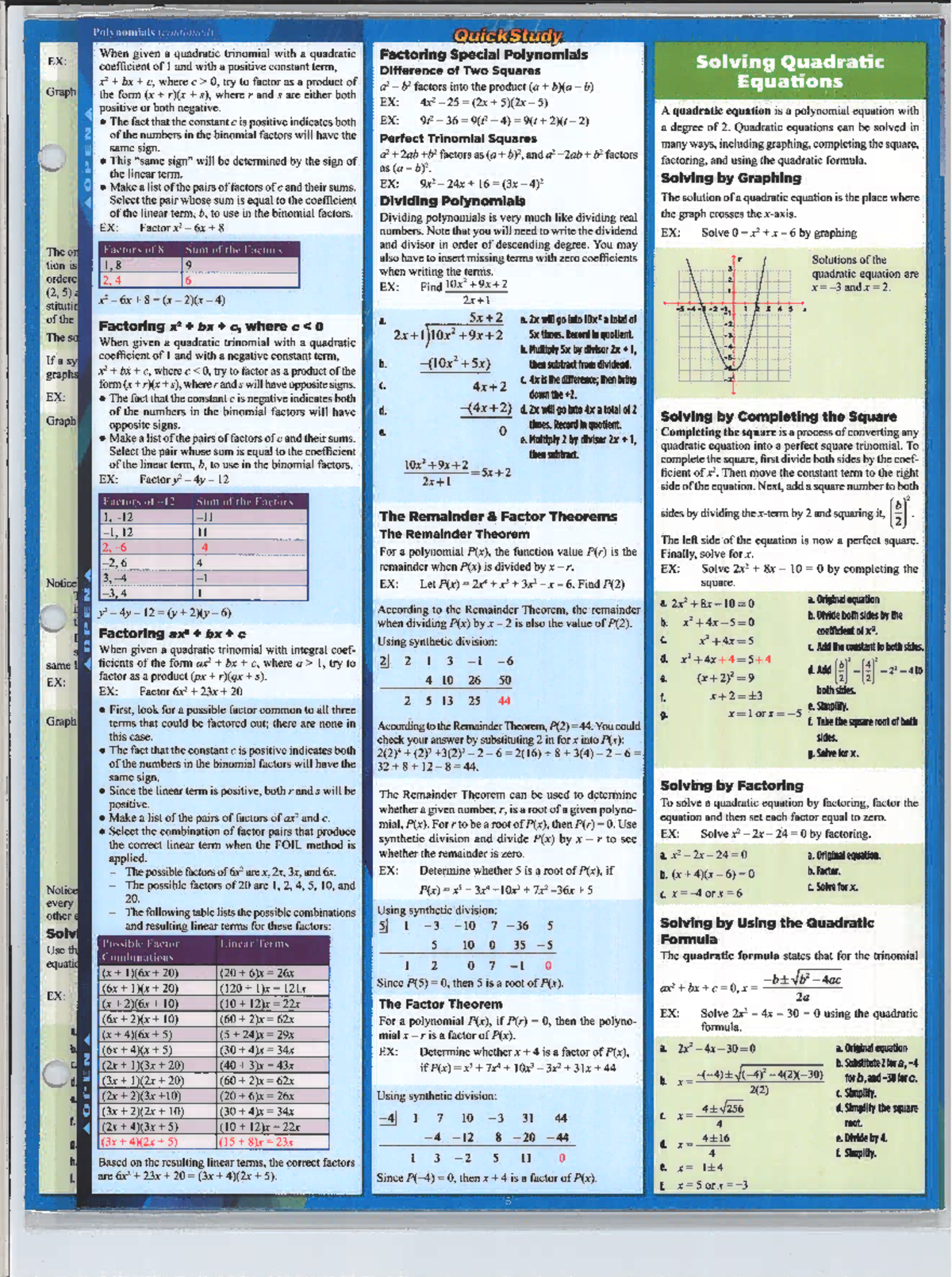 College algebra 5 - lots of references for helping with homework ...