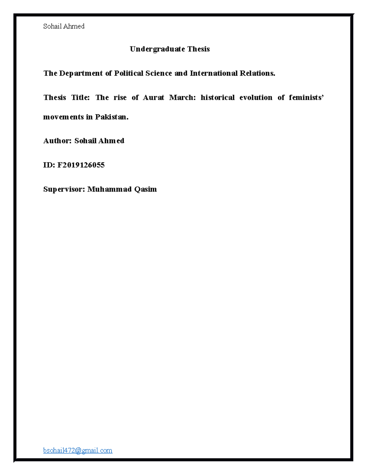 Sohail Ahmed Final Thesis bsohail 472@gmail - Undergraduate Thesis The ...