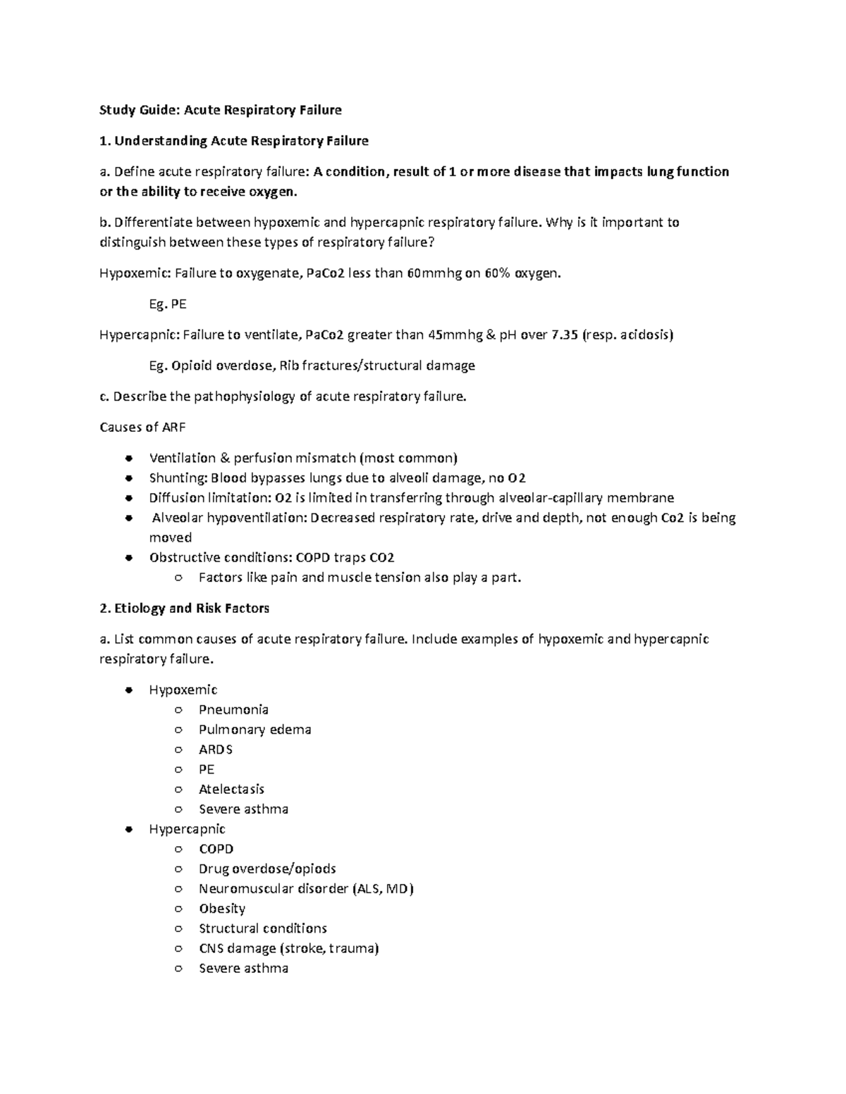 ARF Study Guide - ARF Learning Module Answers - Study Guide: Acute ...