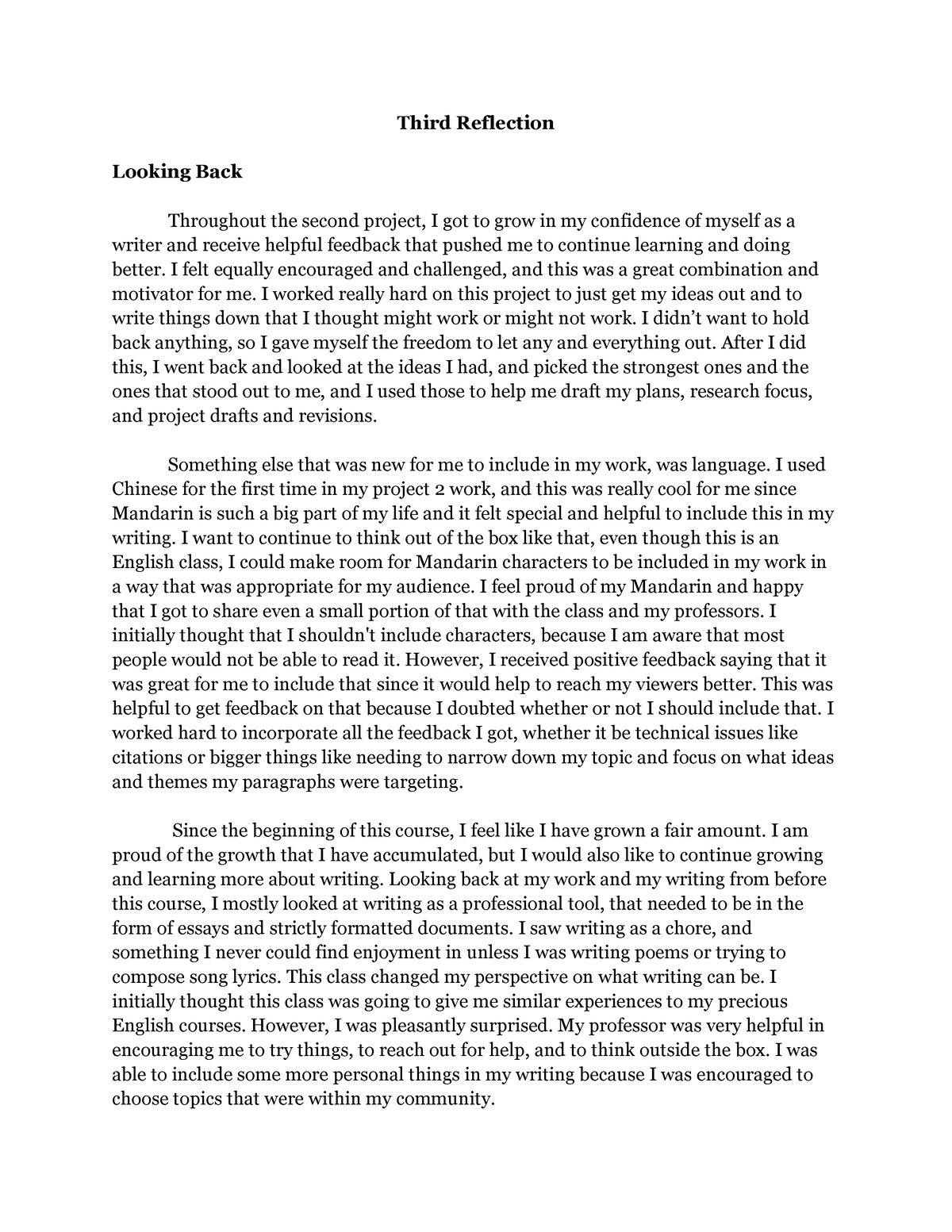 extended essay 3rd reflection