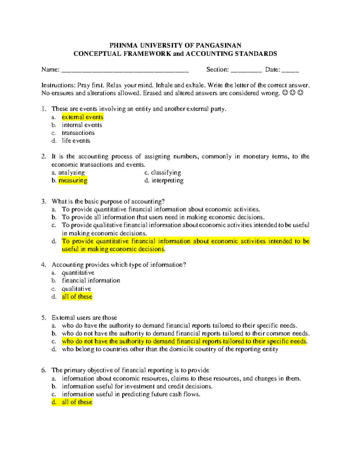 Pdfcoffee - Cfas - PHINMA UNIVERSITY OF PANGASINAN CONCEPTUAL FRAMEWORK ...