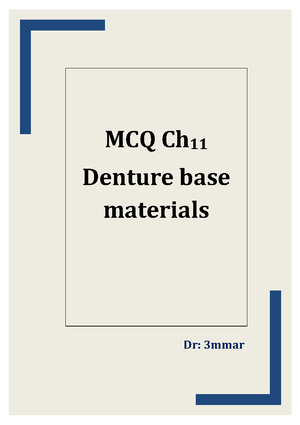 MCQs For Porcelain And Ceramic - Mmar’s MCQs For Dental Biomaterials Do ...