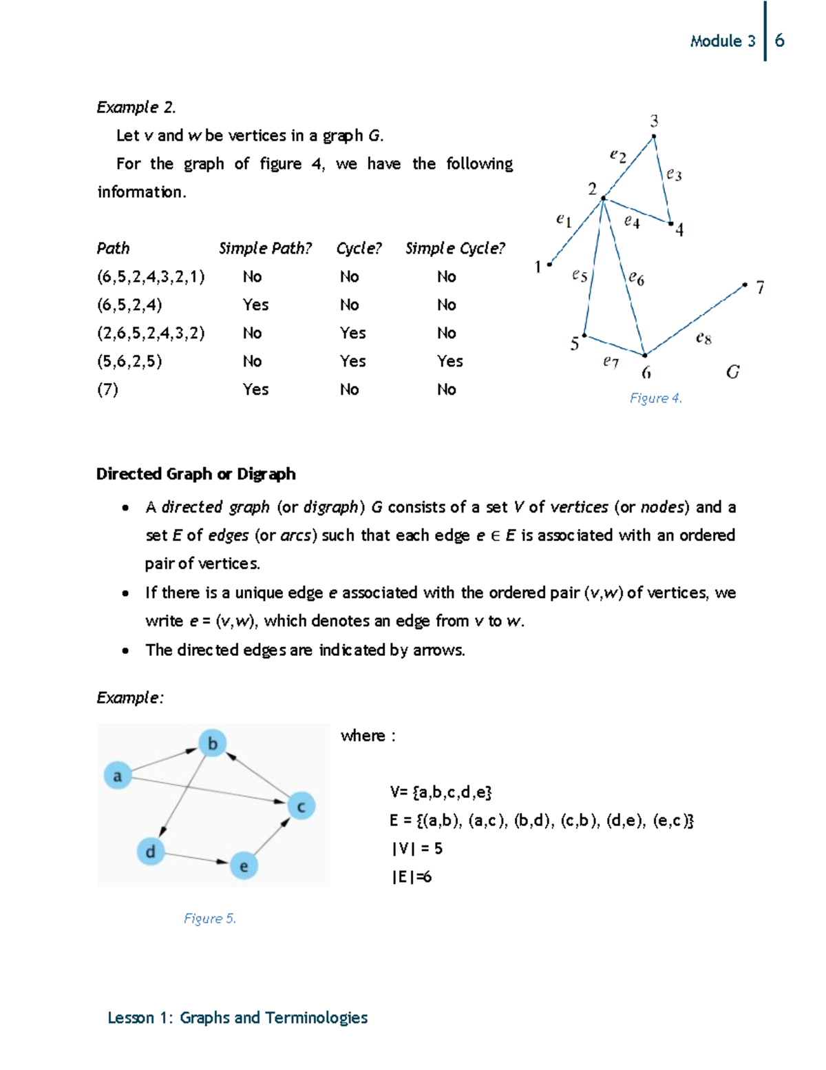 Discrete 2 lesson notes - Lesson 1: Graphs and Terminologies Example 2 ...
