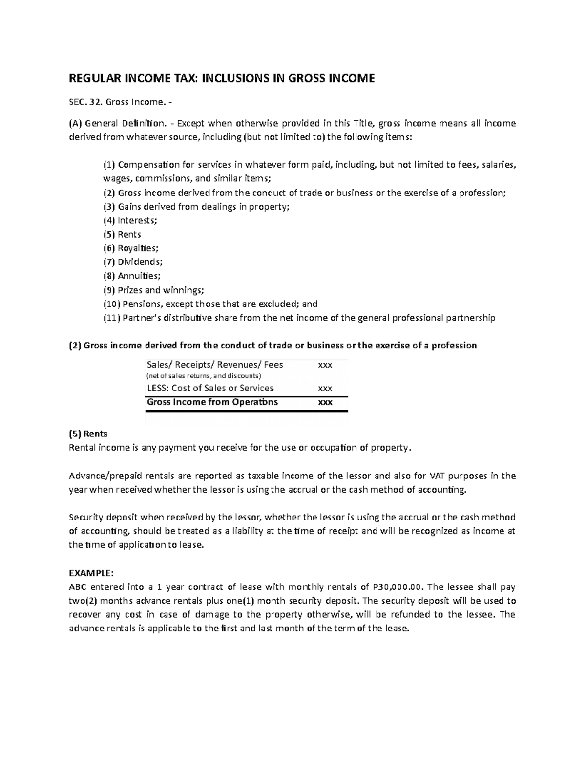 Inclusions - X Bajbxkl - REGULAR INCOME TAX: INCLUSIONS IN GROSS INCOME ...