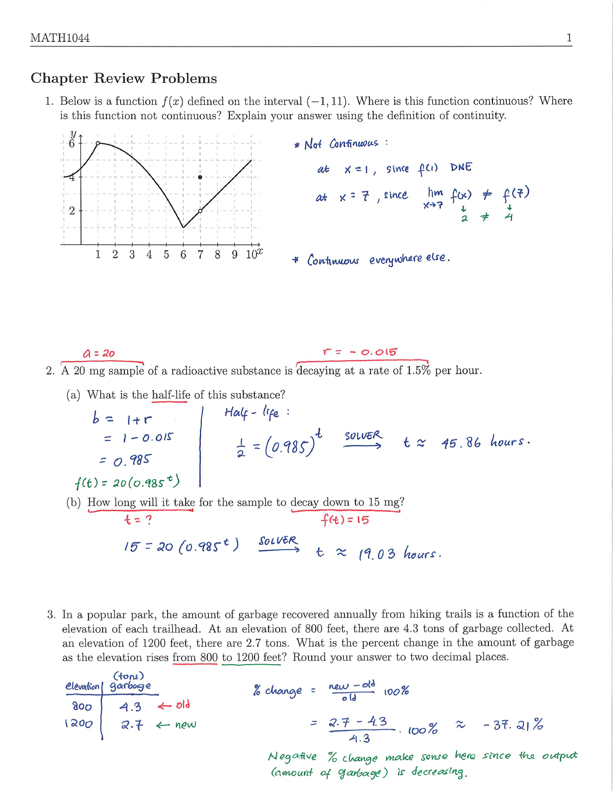 Chapter 1 Review - Solution - MATH1044 - Studocu