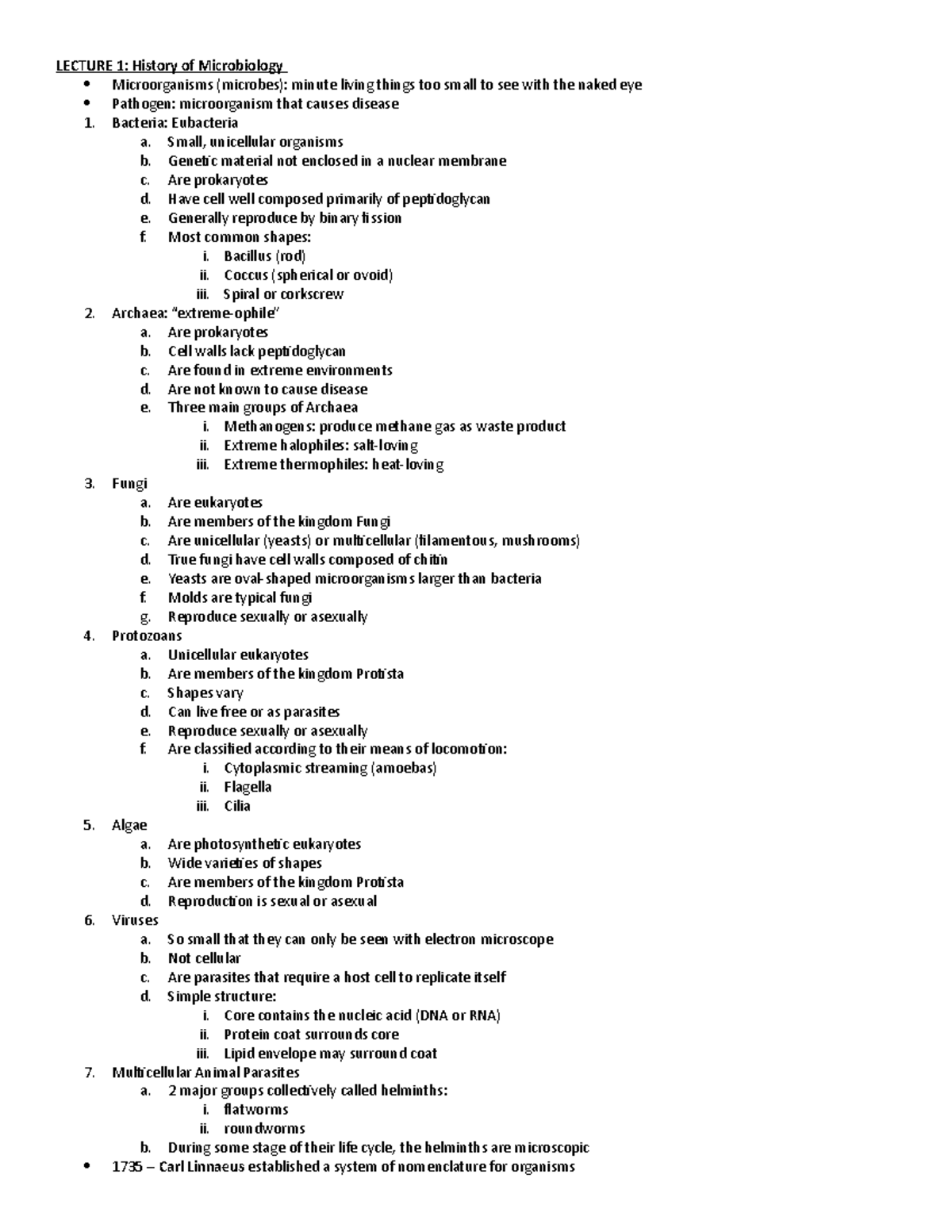 BIOL 112- Unit 1 (Lec 1-5) - LECTURE 1: History of Microbiology ...