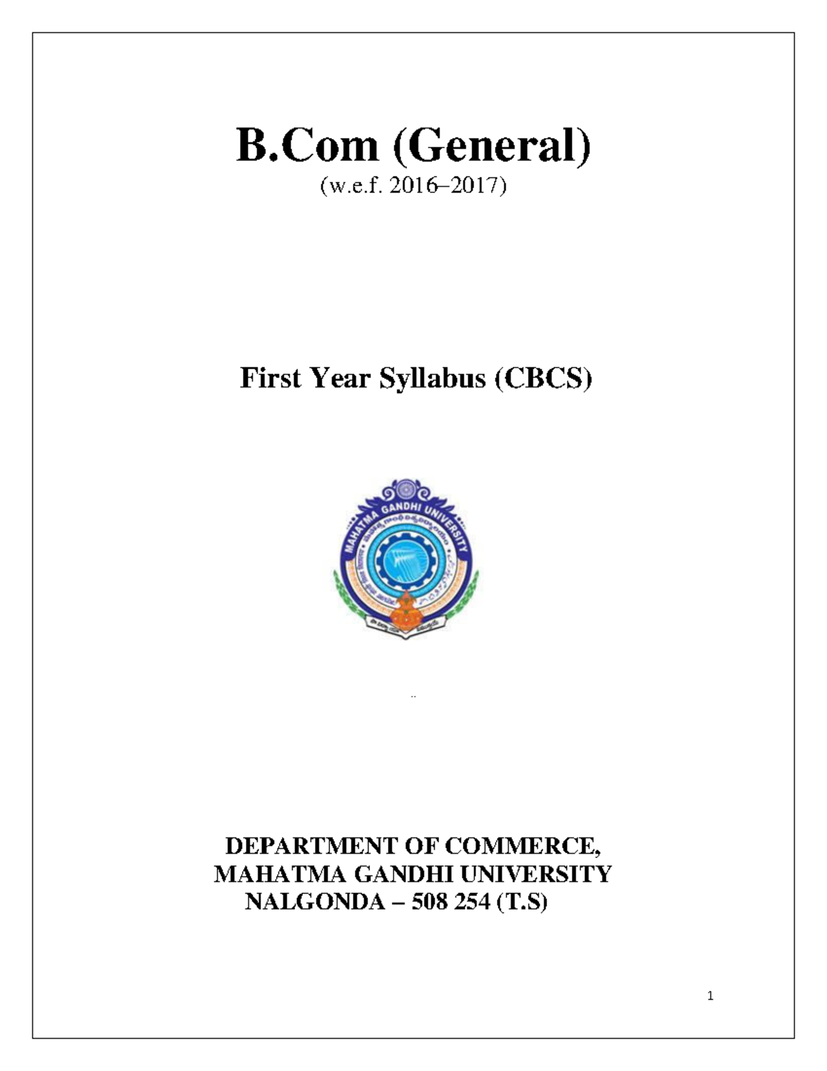 BCom General CBCS - Nothing To Give - B (General) (w.e. 2016–2017 ...