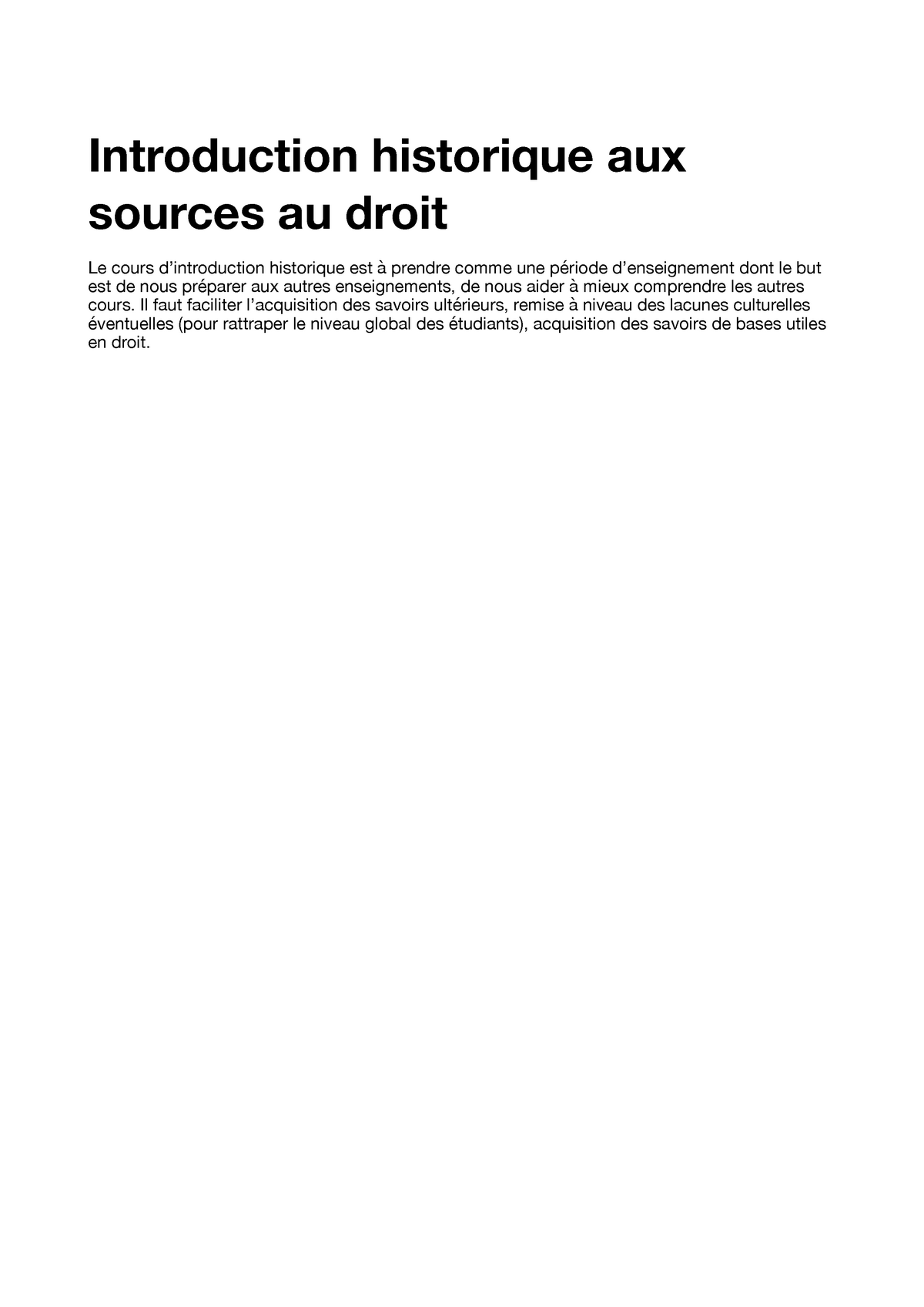 Intro Historique Aux Sources Du Droit 1 - Introduction Historique Aux ...