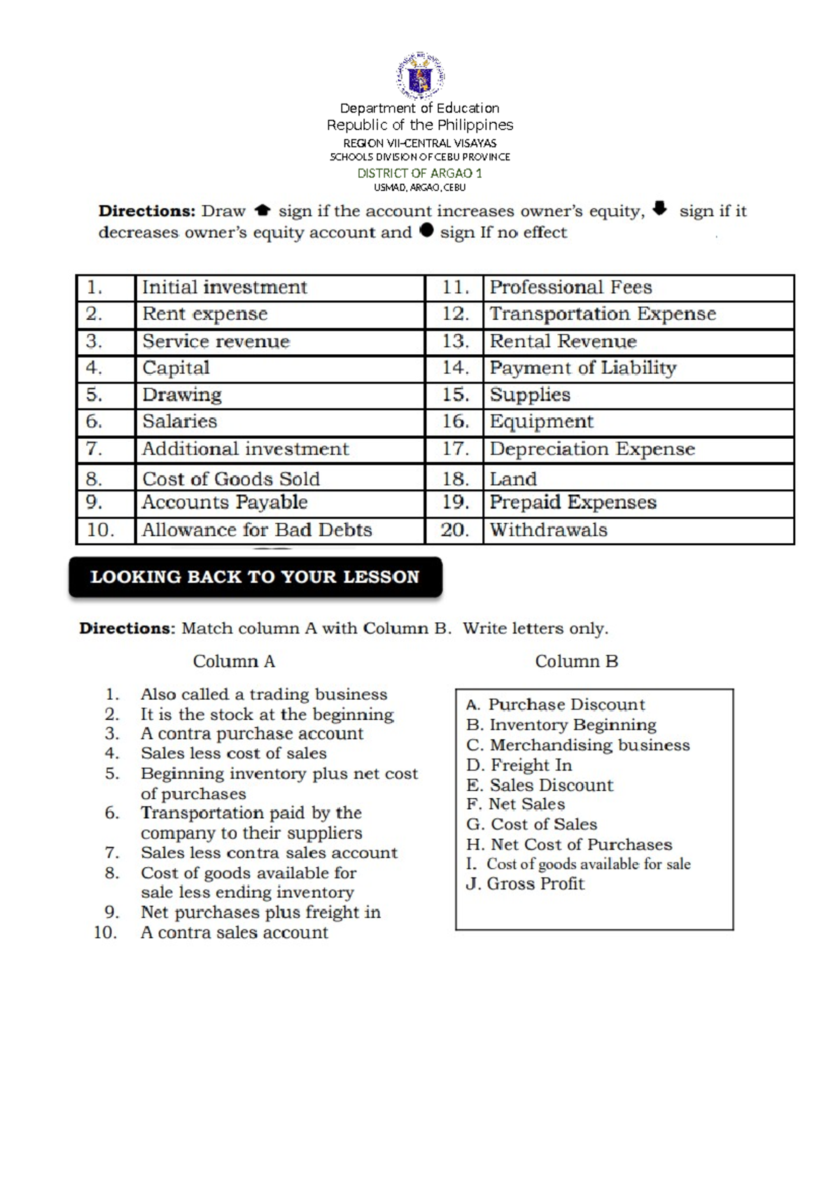 Pretest for s CE - SIP deped SIP deped - Master of Education ...