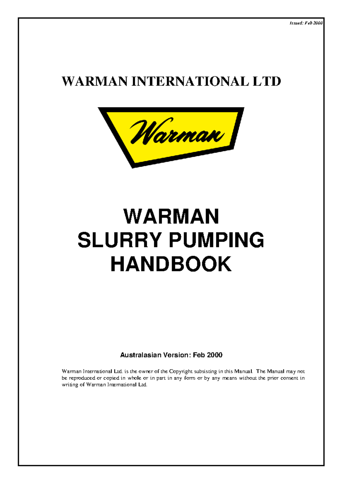 Warman slurry pumping pumns Studocu