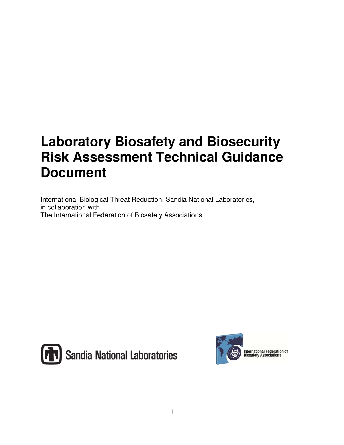 Laboratory Biosafety Biosecurity Guidance - Laboratory Biosafety And ...