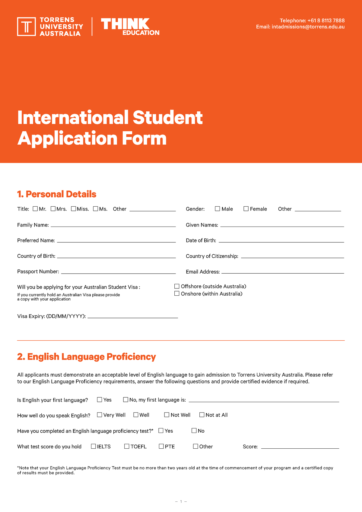 torrens university assignment extension form