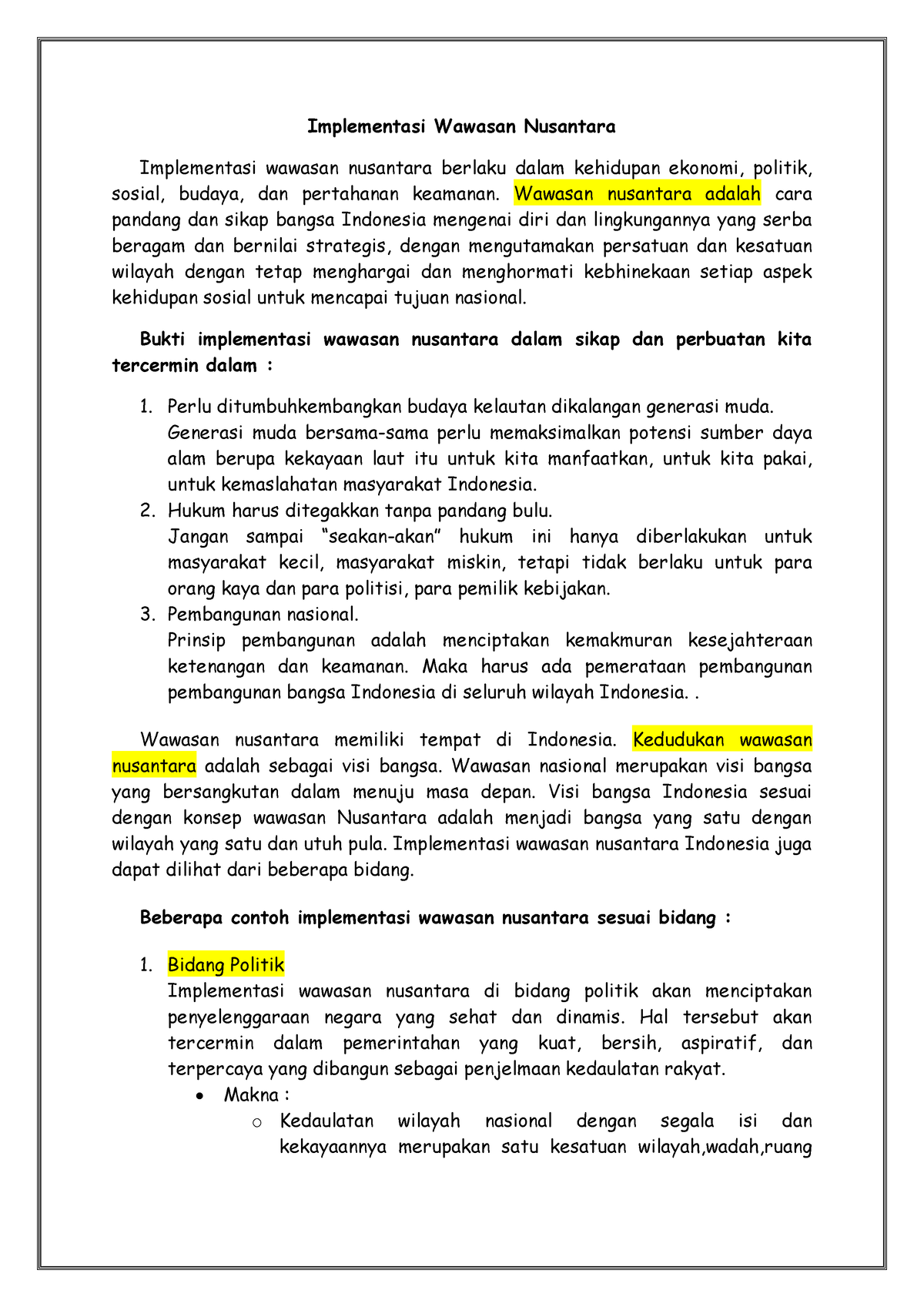 P10. Implementasi Wawasan Nusantara - Implementasi Wawasan Nusantara ...